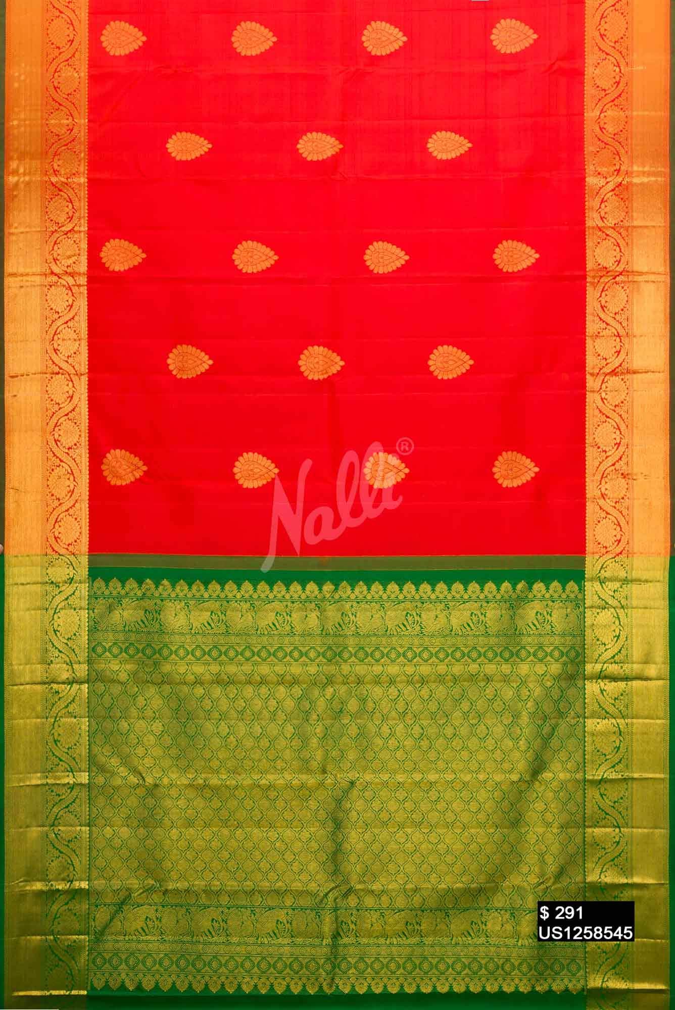 Orange Kanchipuram Silk Saree