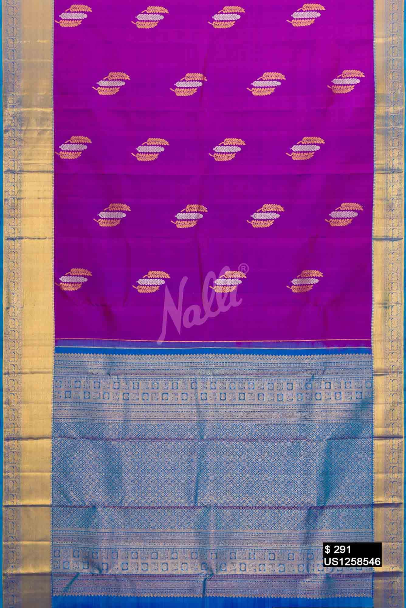 Purple Kanchipuram Silk Saree