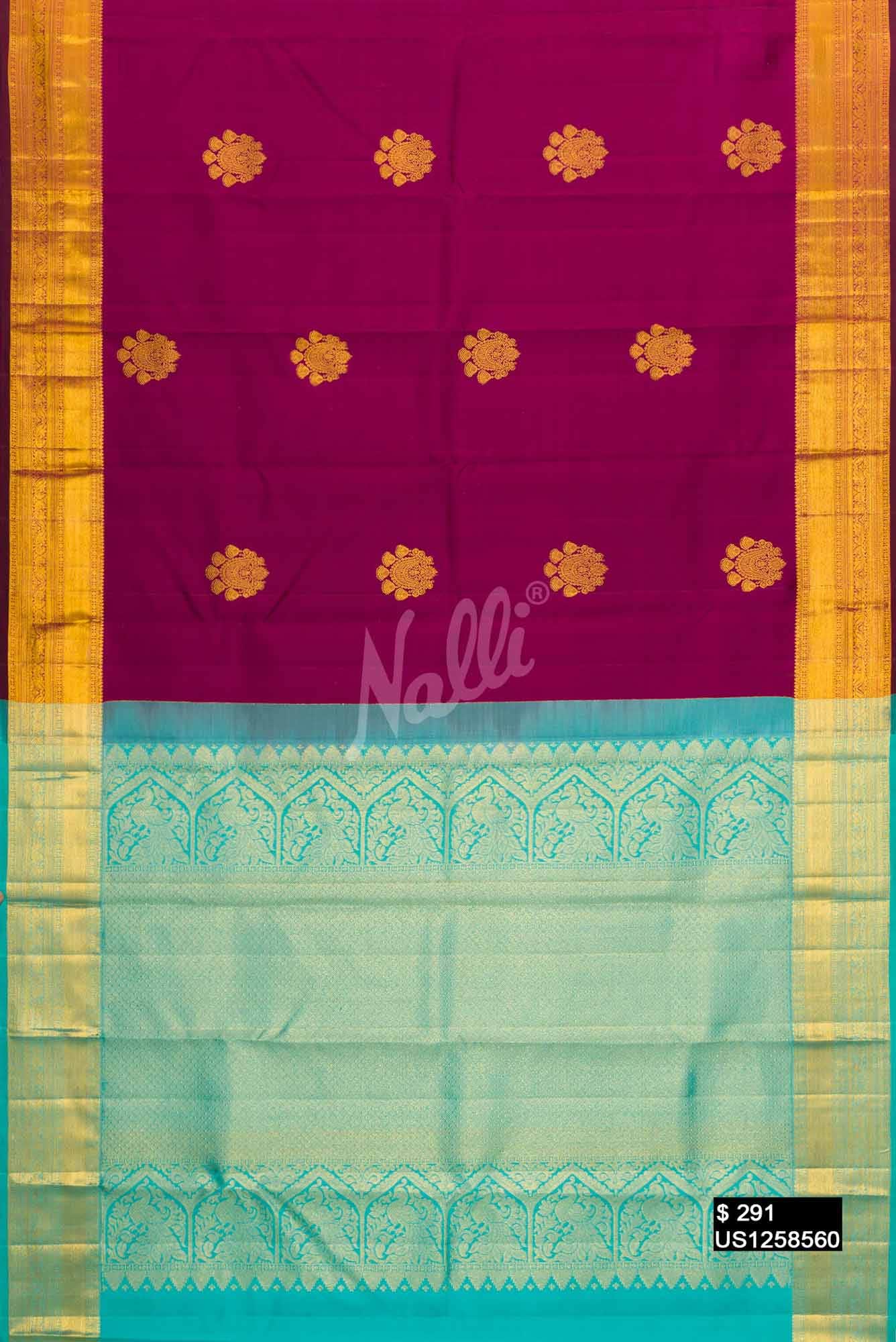 Maroon Kanchipuram Silk Saree