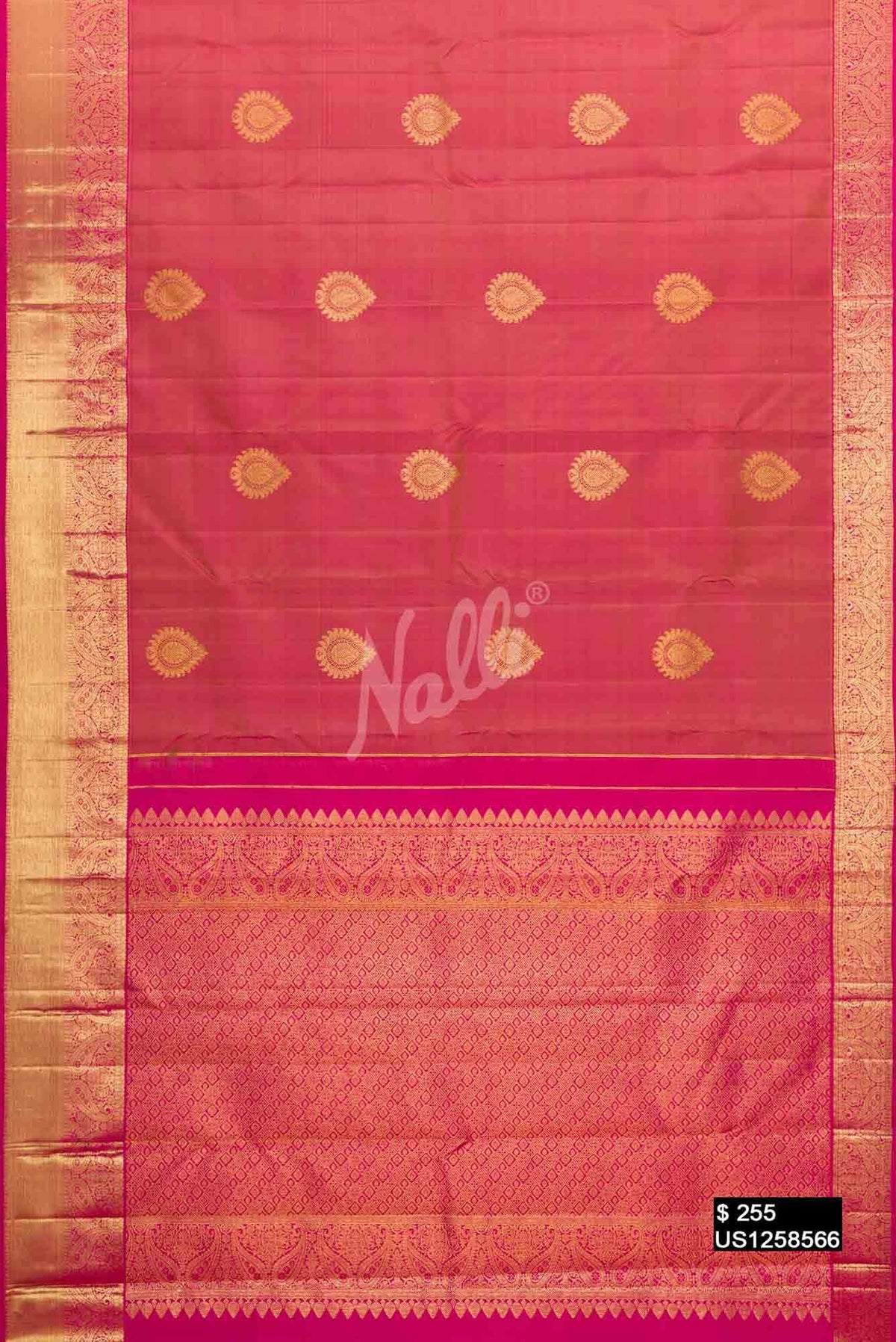 Rose Pink Kanchipuram Silk Saree