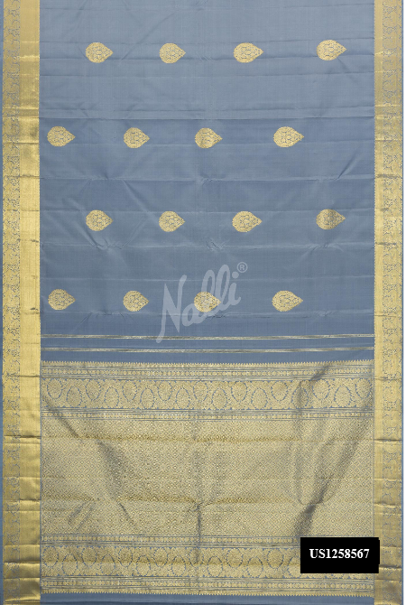 Grey Kanchipuram Silk Saree