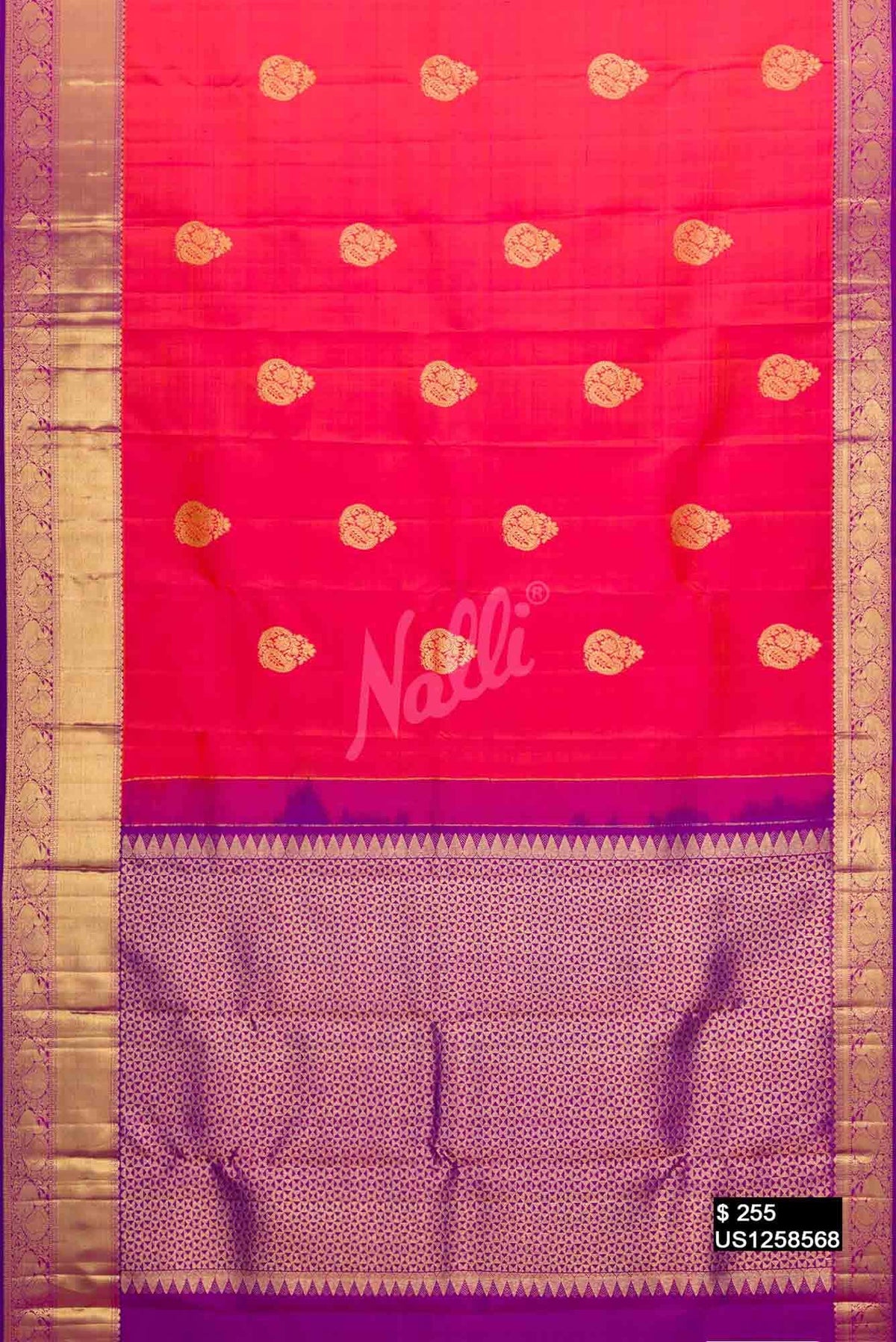 Orange Kanchipuram Silk Saree