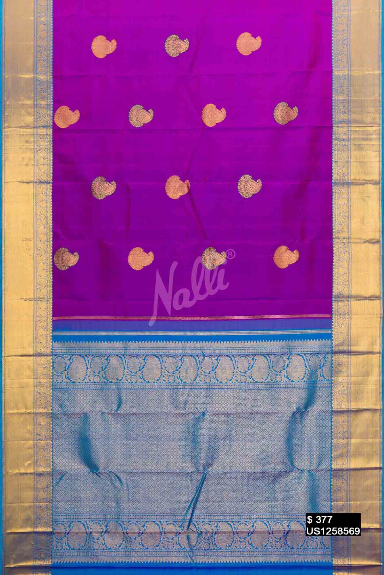 Purple Kanchipuram Silk Saree