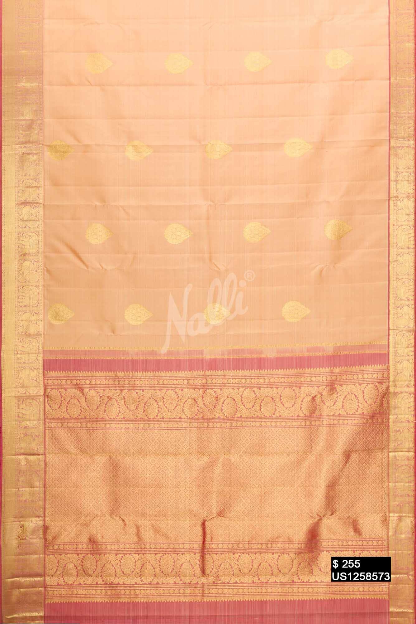 Sandal Kanchipuram Silk Saree