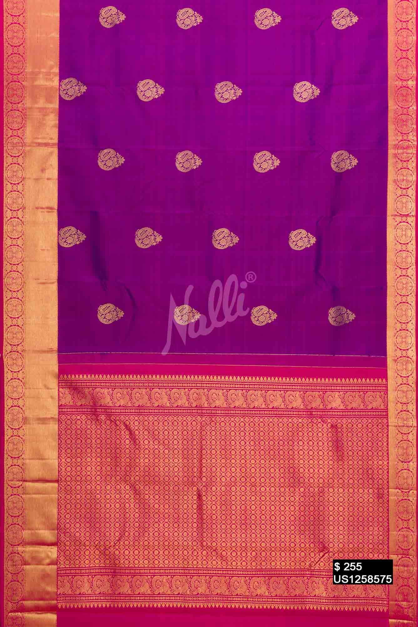 Purple Kanchipuram Silk Saree