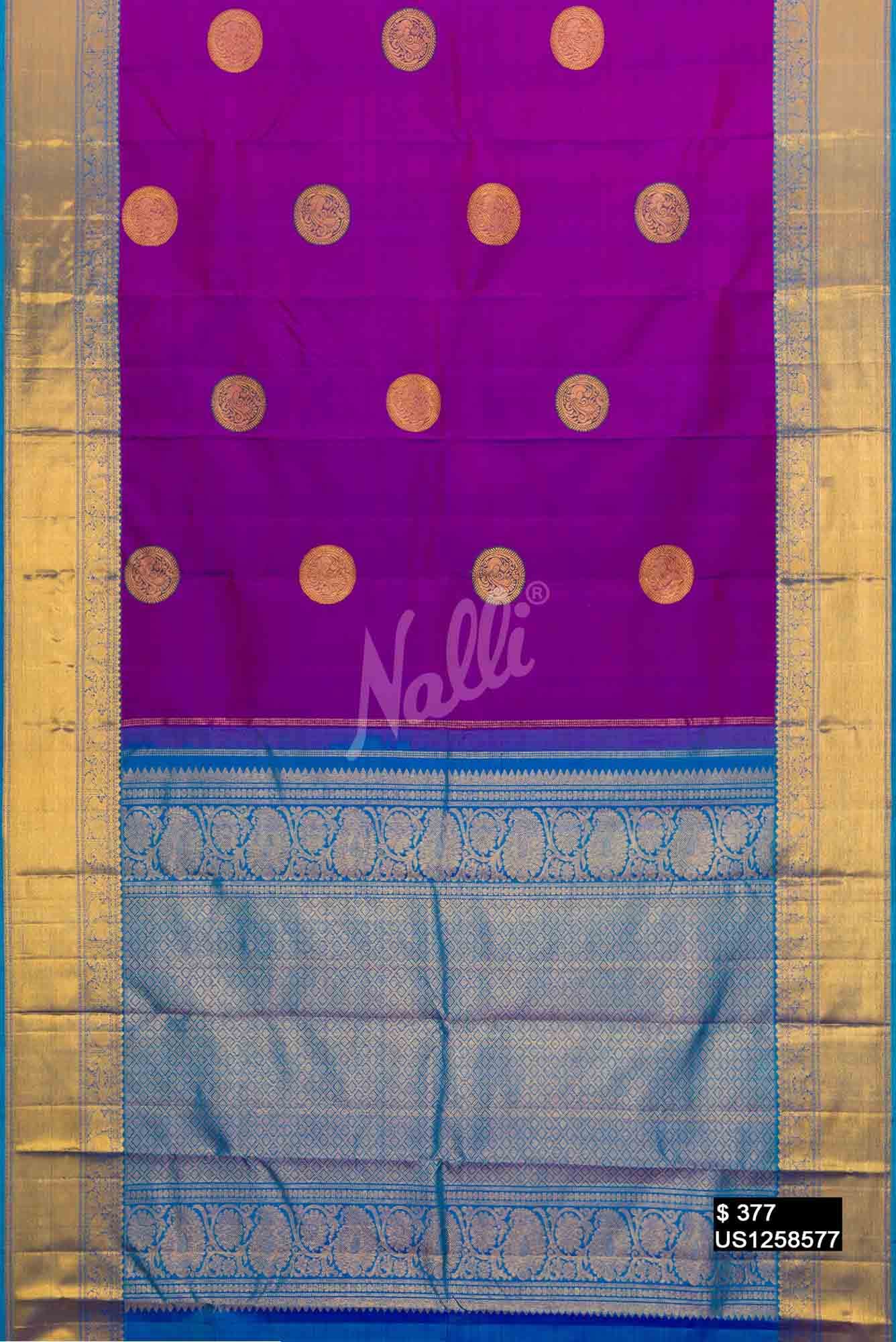 Purple Kanchipuram Silk Saree