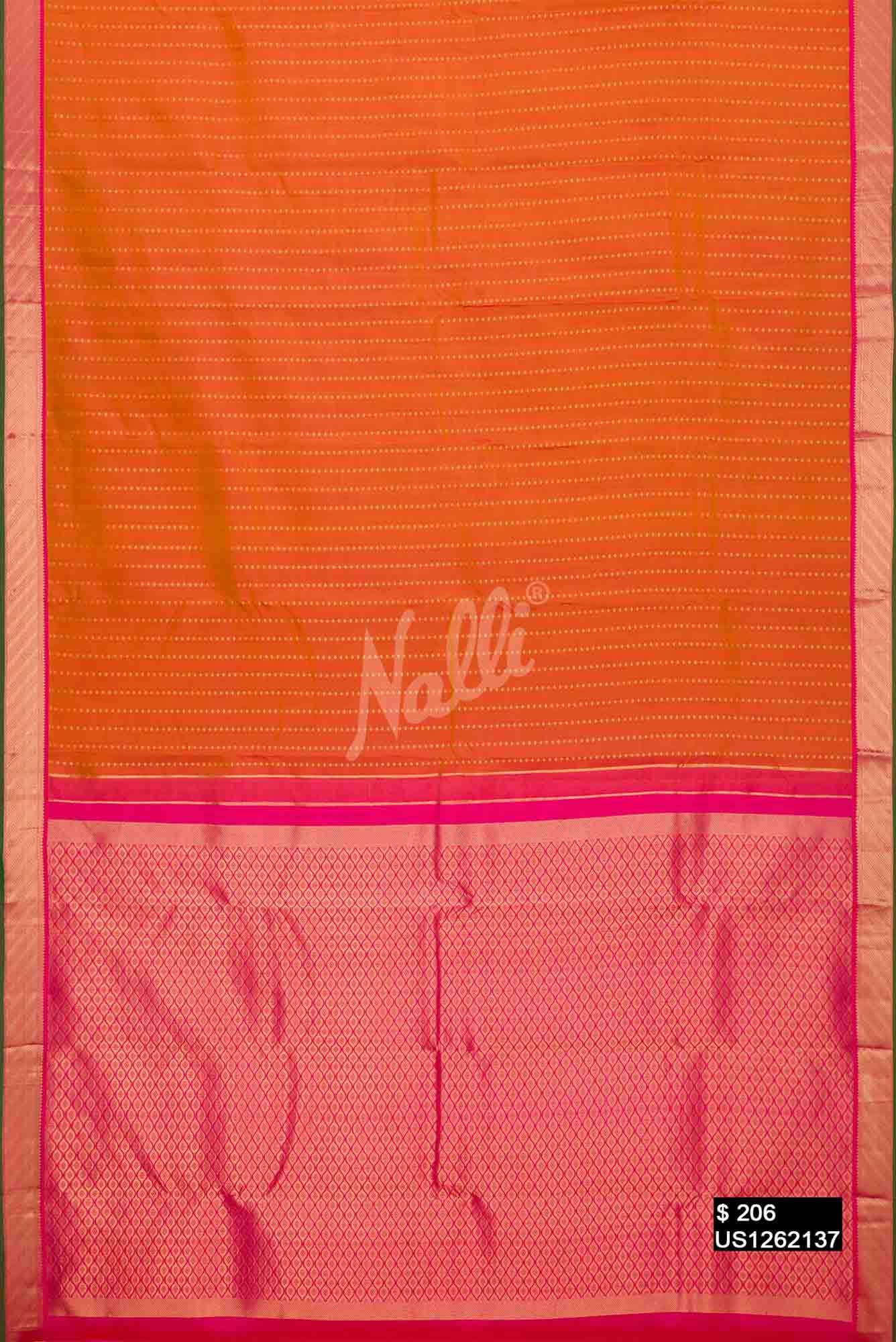 Orange Kanchipuram Silk Saree
