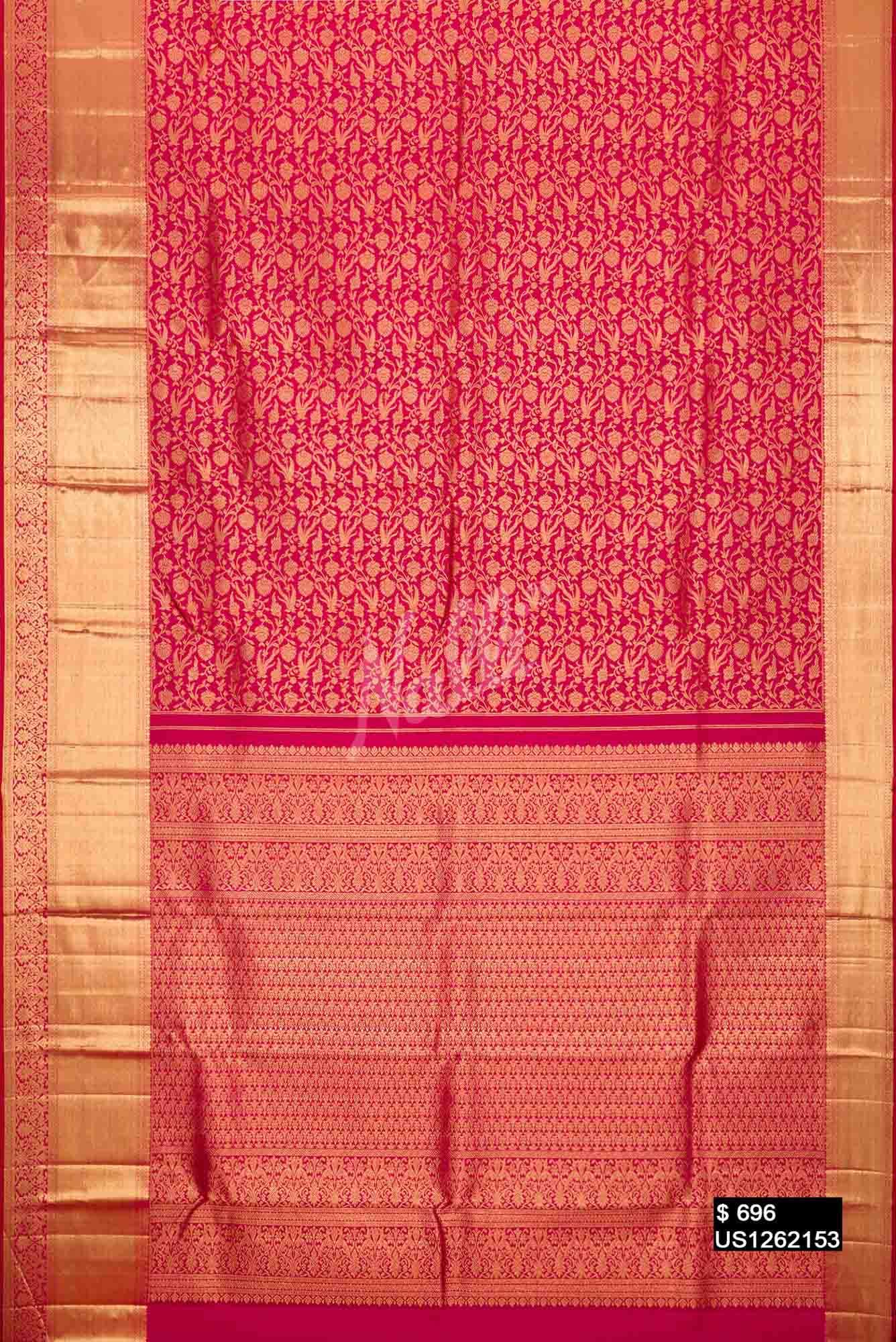 Pink Kanchipuram Silk Saree