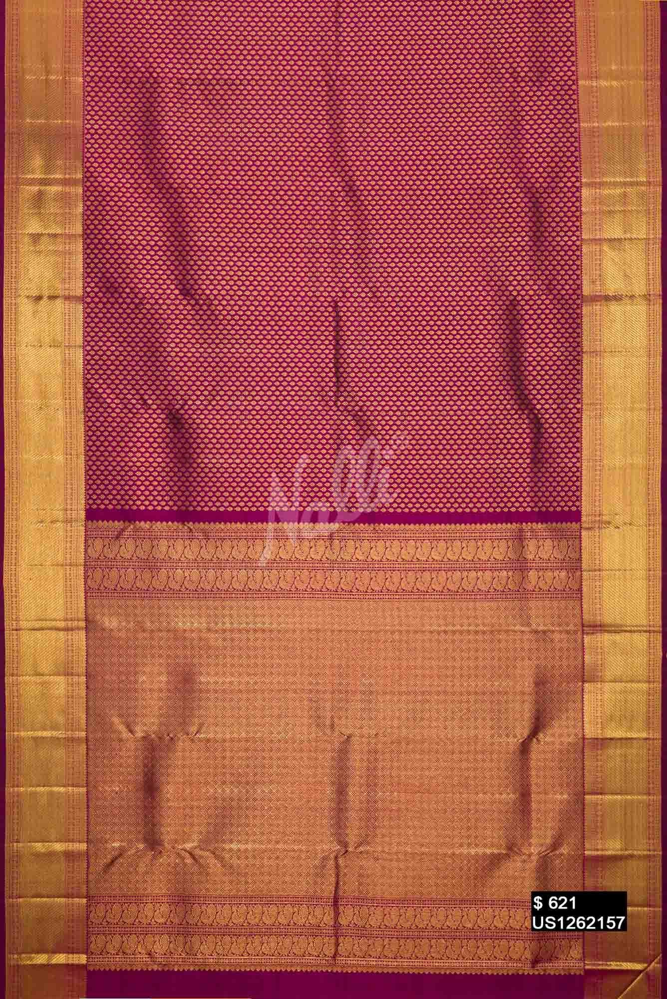 Purple Kanchipuram Silk Saree