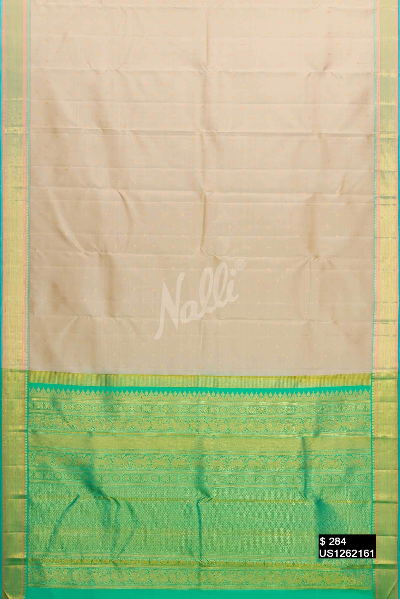 Beige Kanchipuram Silk Saree
