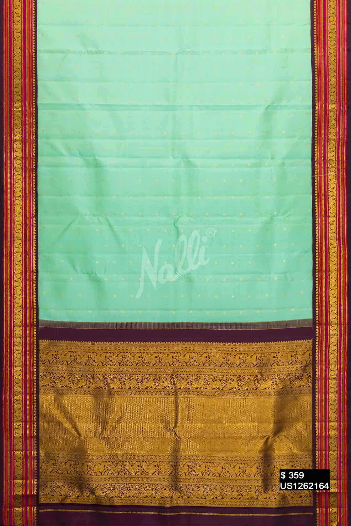 Sea Green Kanchipuram Silk Saree
