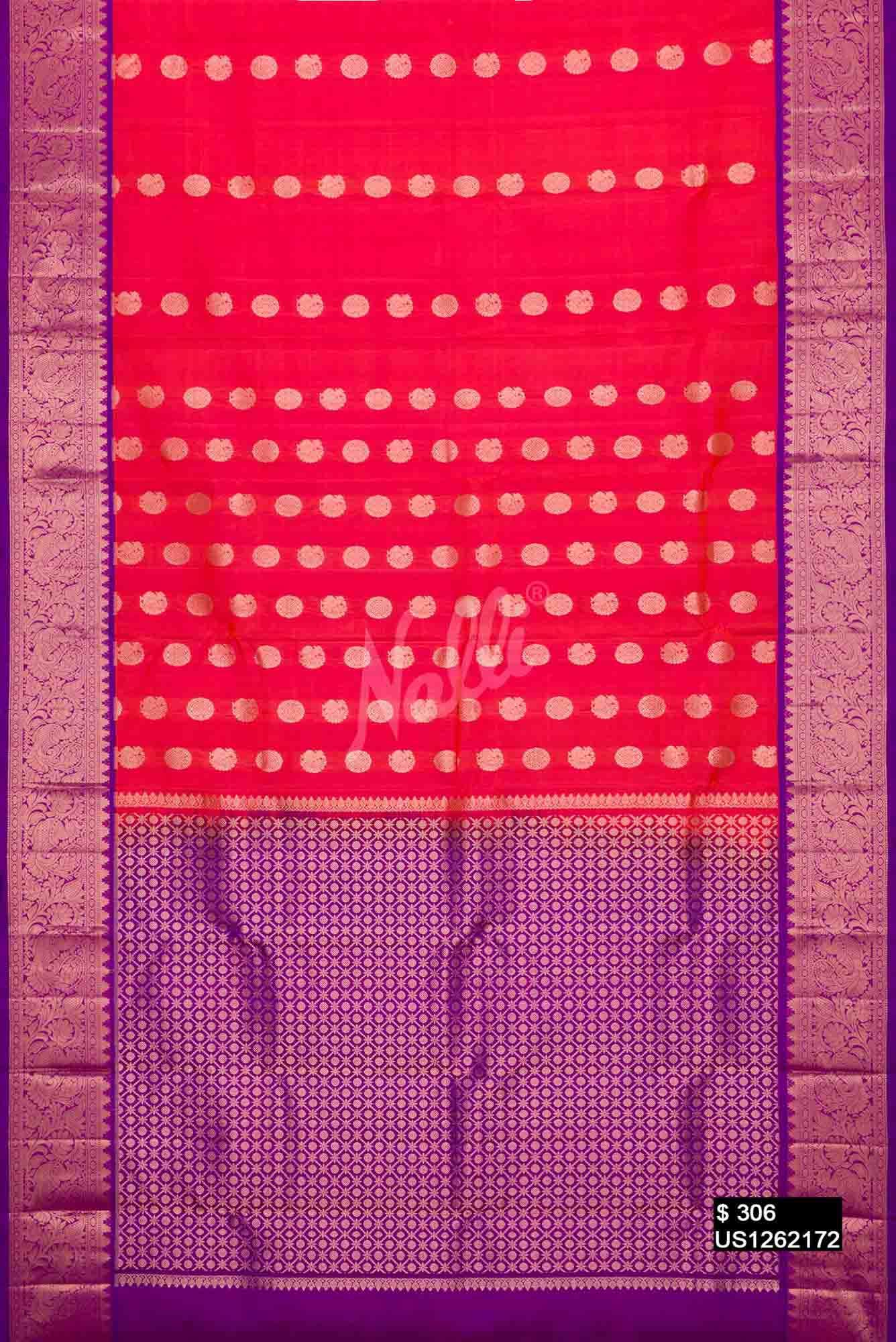 Orange Kanchipuram Silk Saree