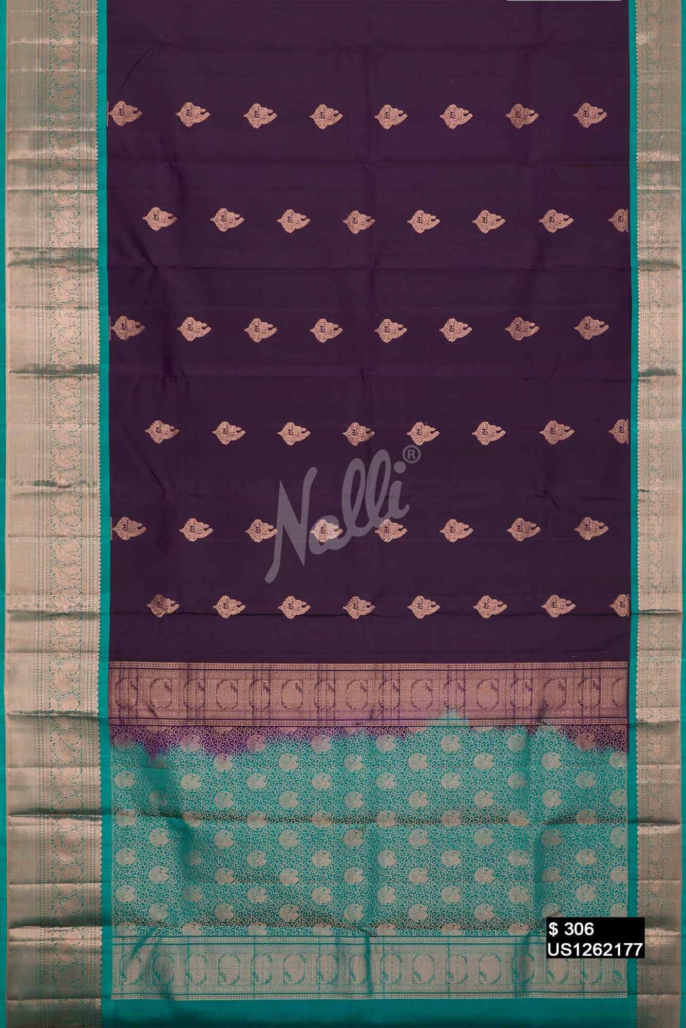 Burgundy Kanchipuram Silk Saree