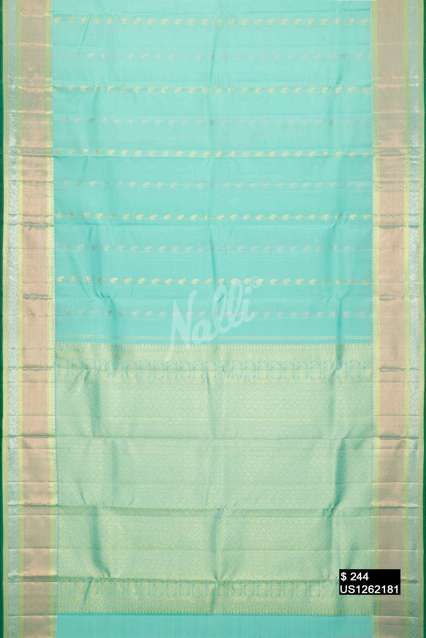 Light Blue Kanchipuram Silk Saree