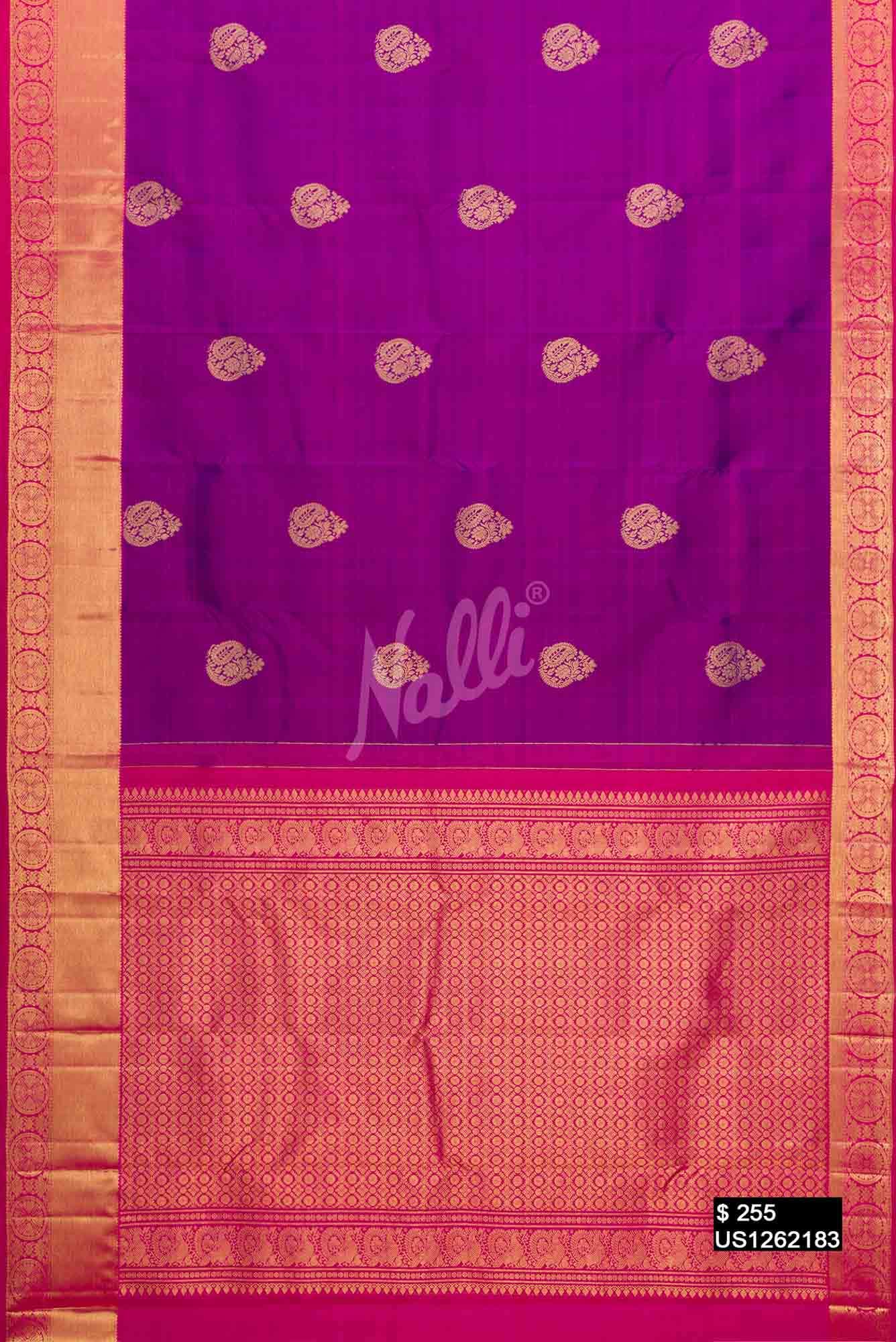 Purple Kanchipuram Silk Saree