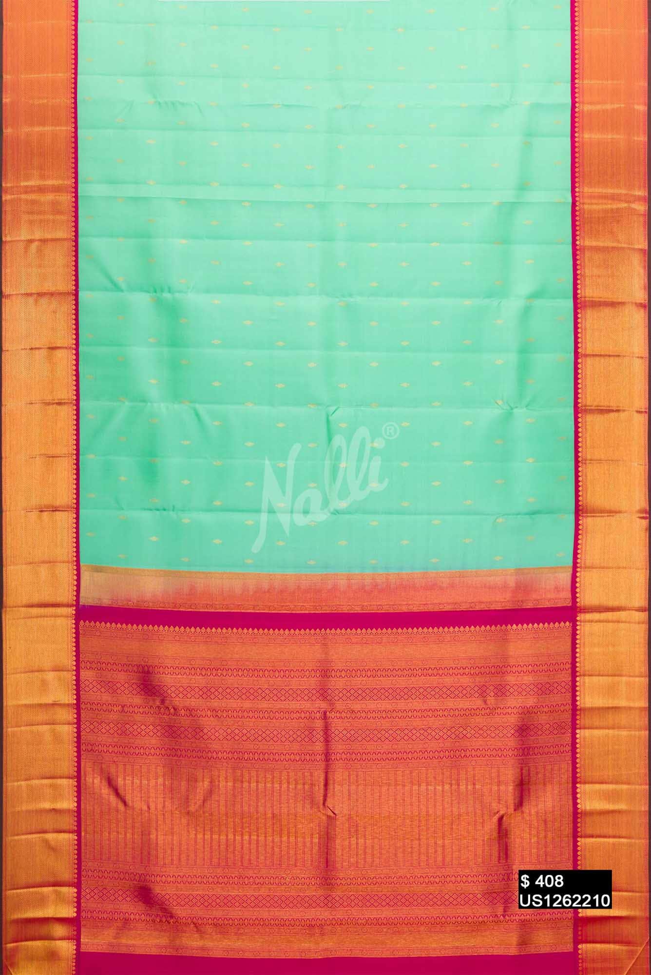 Sea Green Kanchipuram Silk Saree