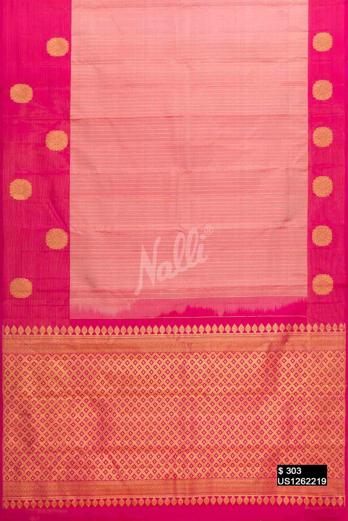Peach Kanchipuram Silk Saree
