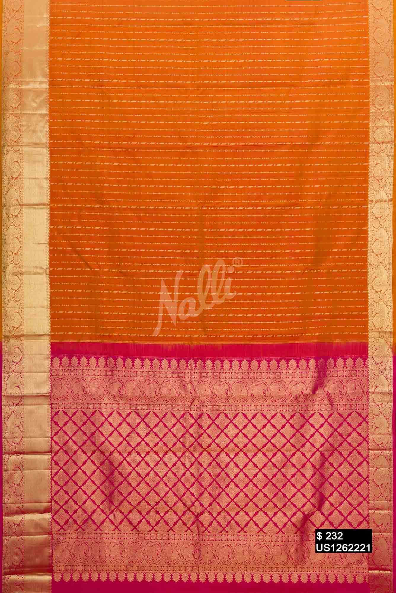 Mustard Kanchipuram Silk Saree