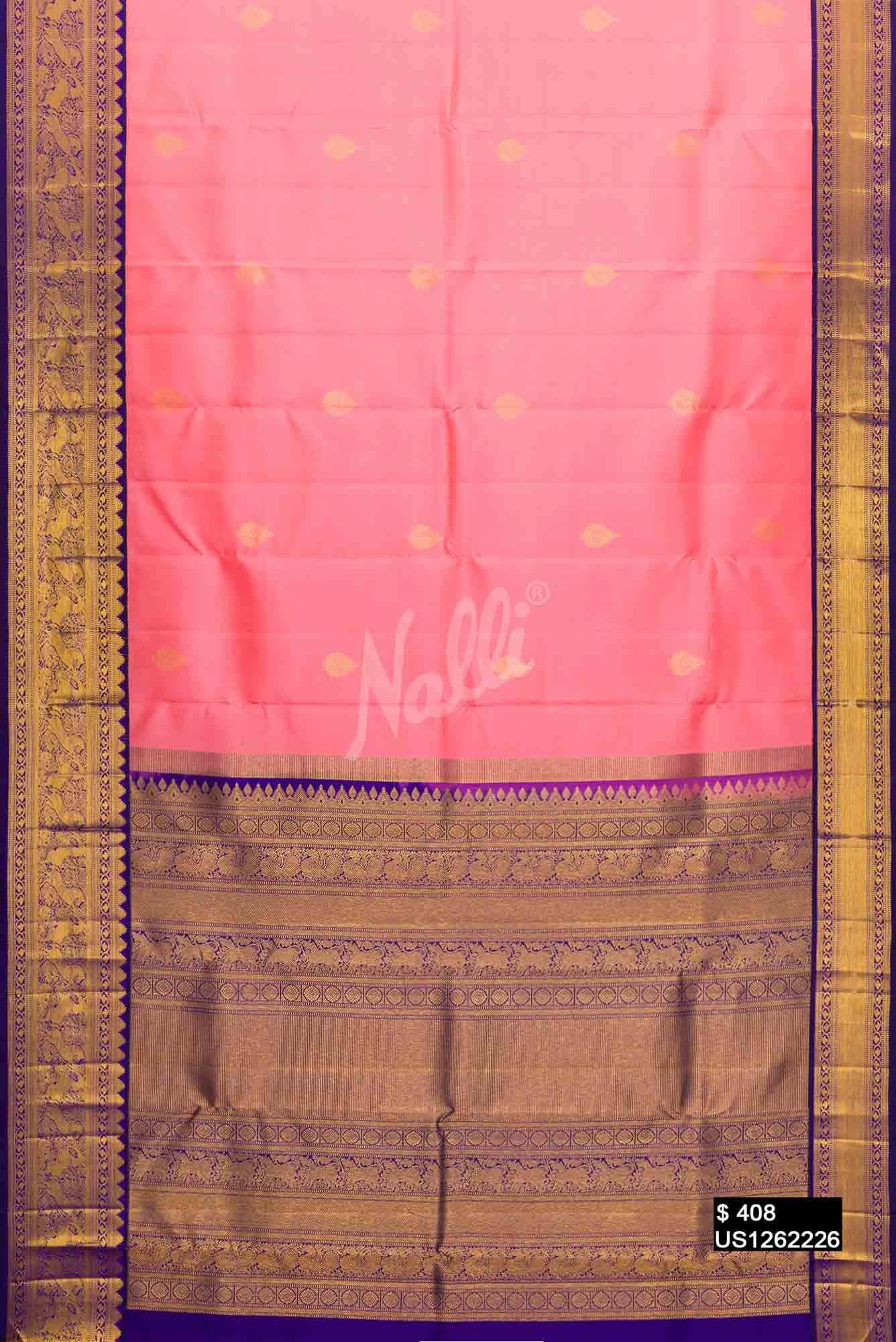 Pink Kanchipuram Silk Saree