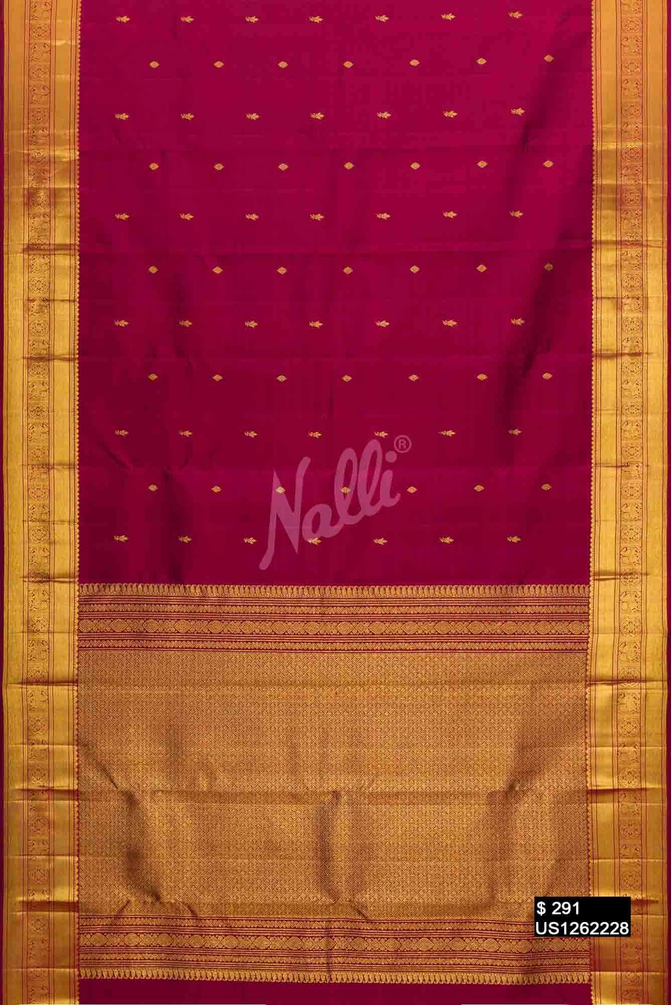 Maroon Kanchipuram Silk Saree