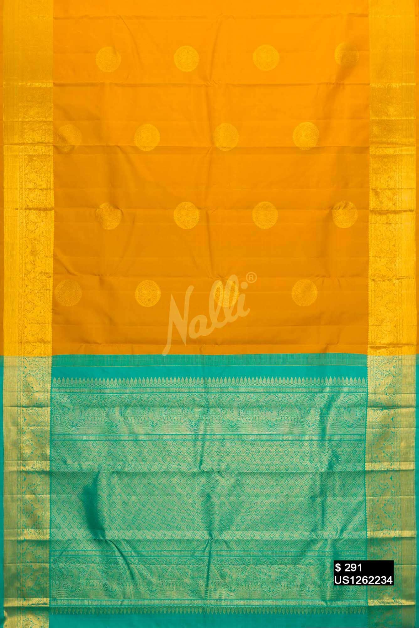 Mustard Kanchipuram Silk Saree