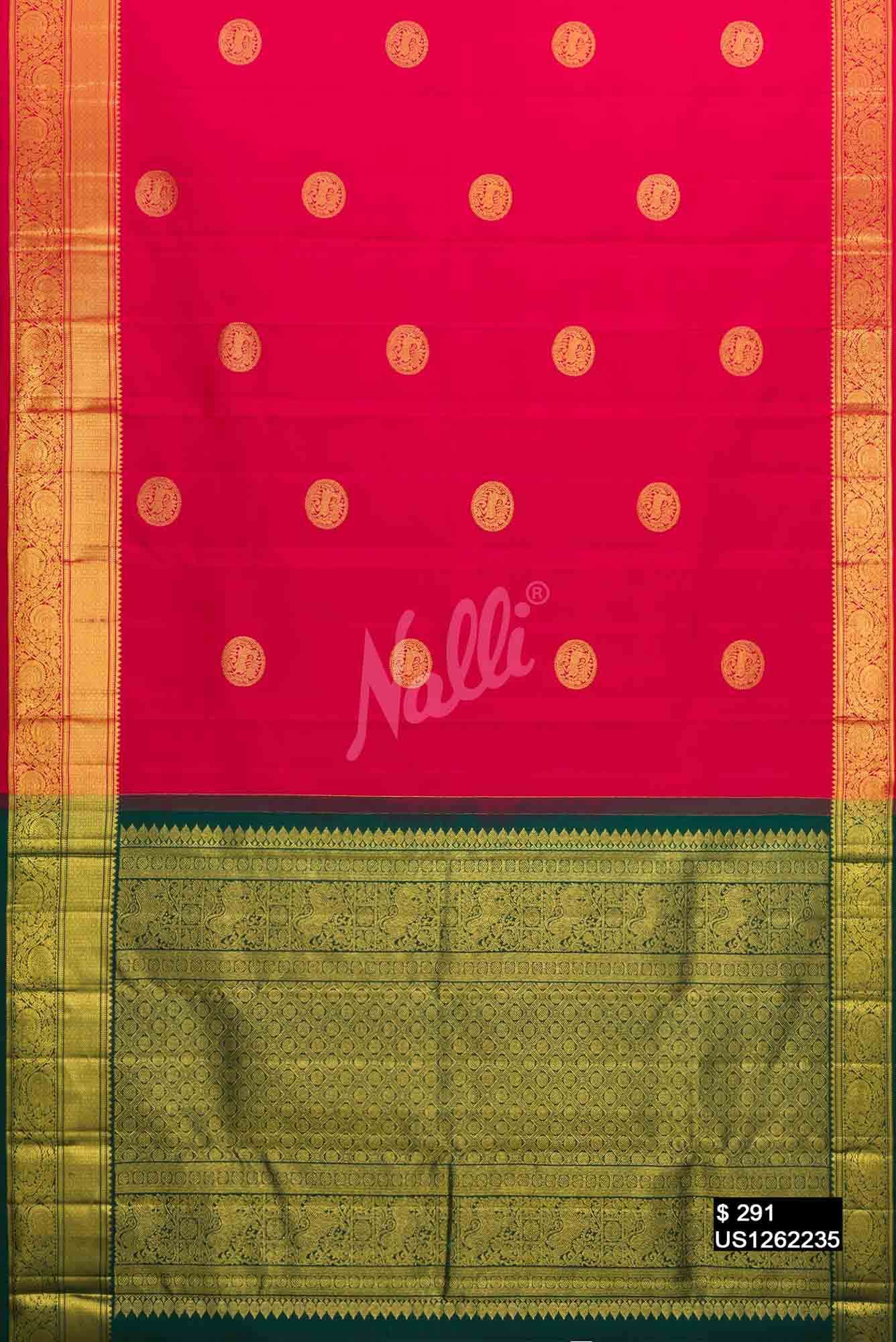 Dark Pink Kanchipuram Silk Saree