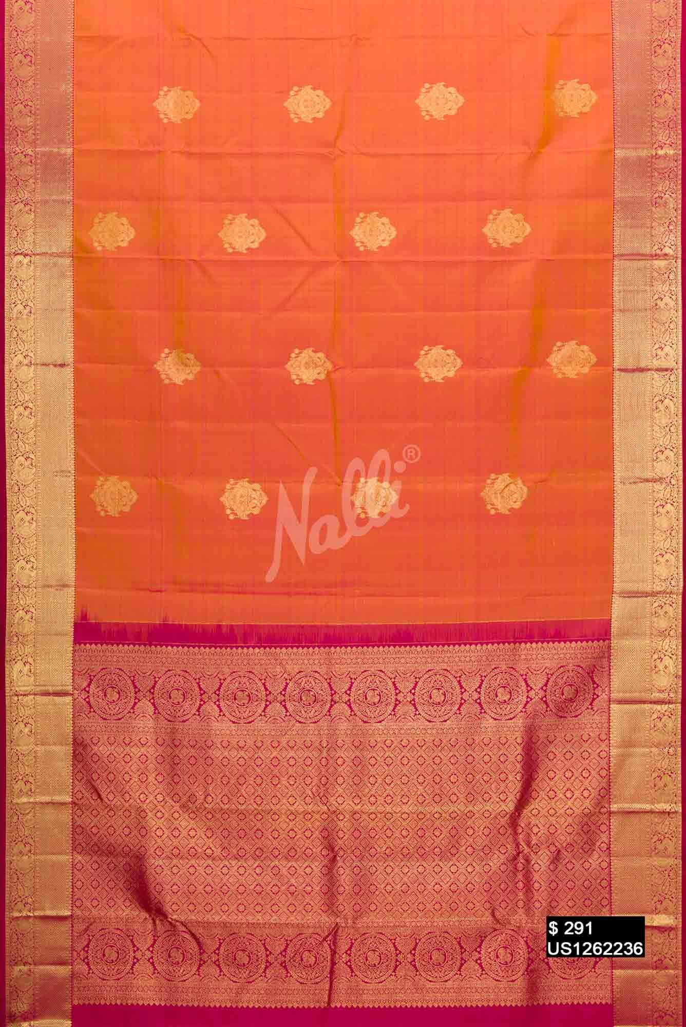 Mustard Kanchipuram Silk Saree