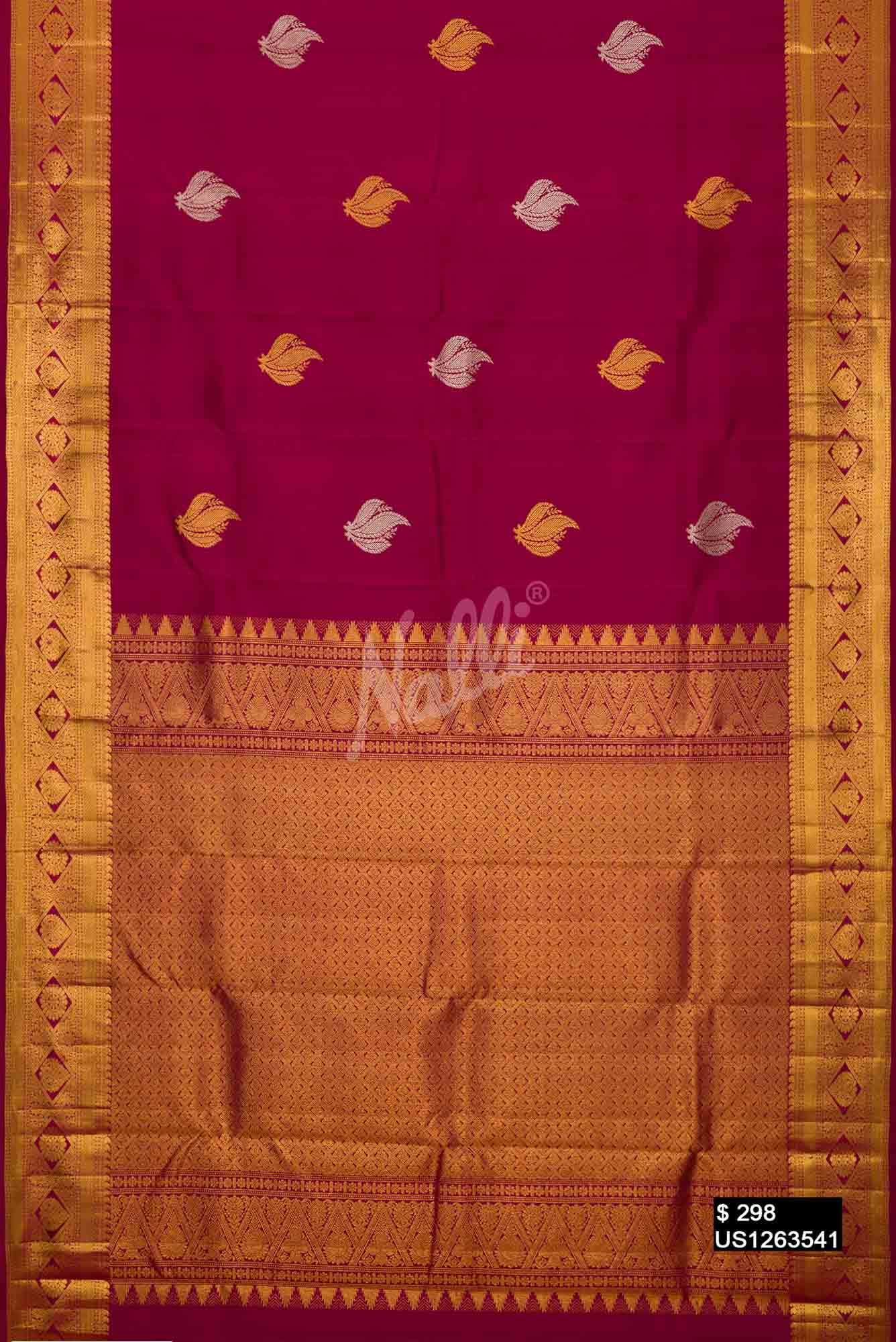 Maroon Kanchipuram Silk Saree
