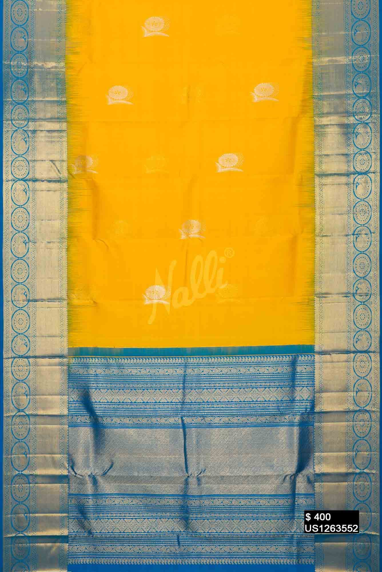 Yellow Kanchipuram Silk Saree