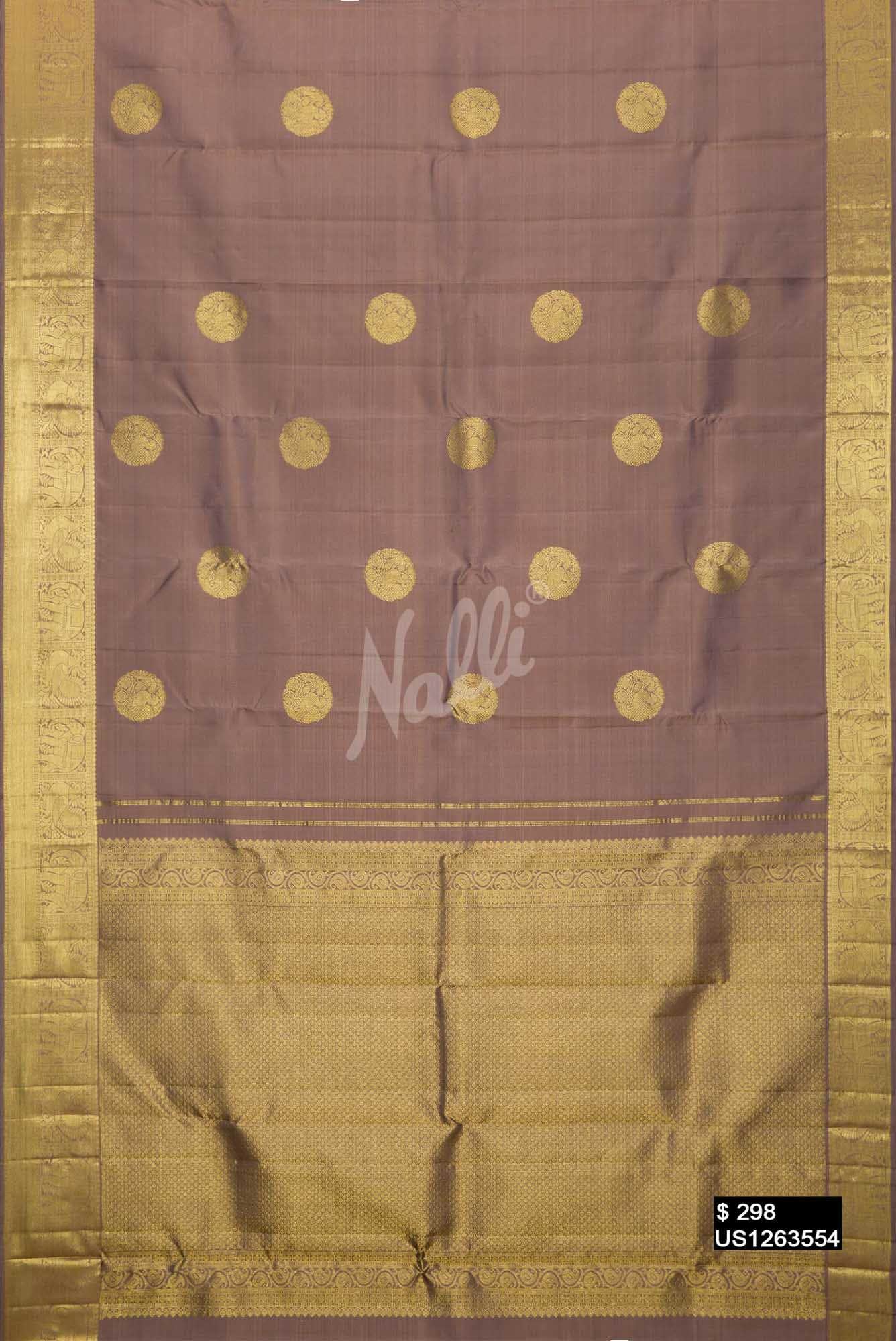 Grey Kanchipuram Silk Saree
