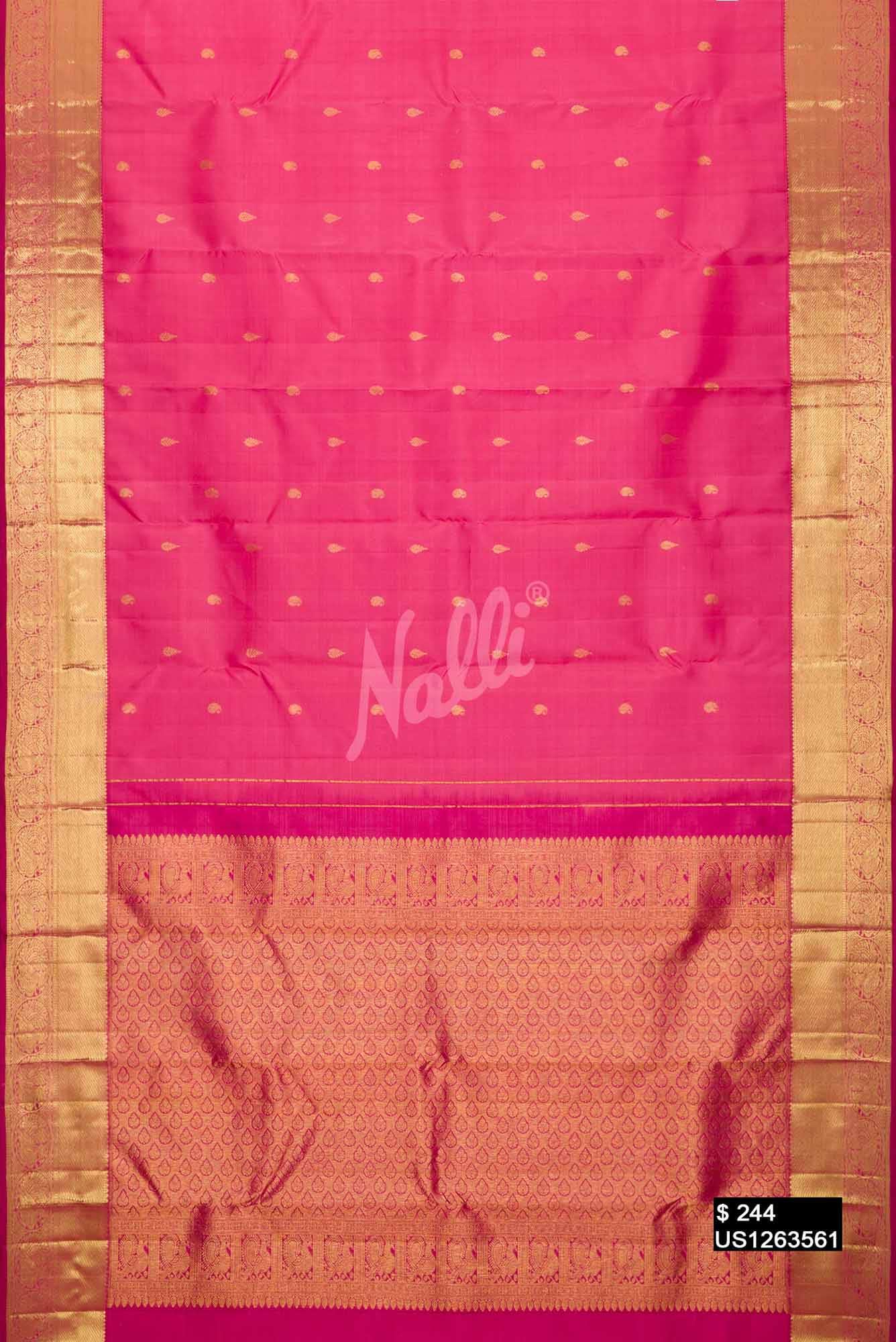 Pink Kanchipuram Silk Saree