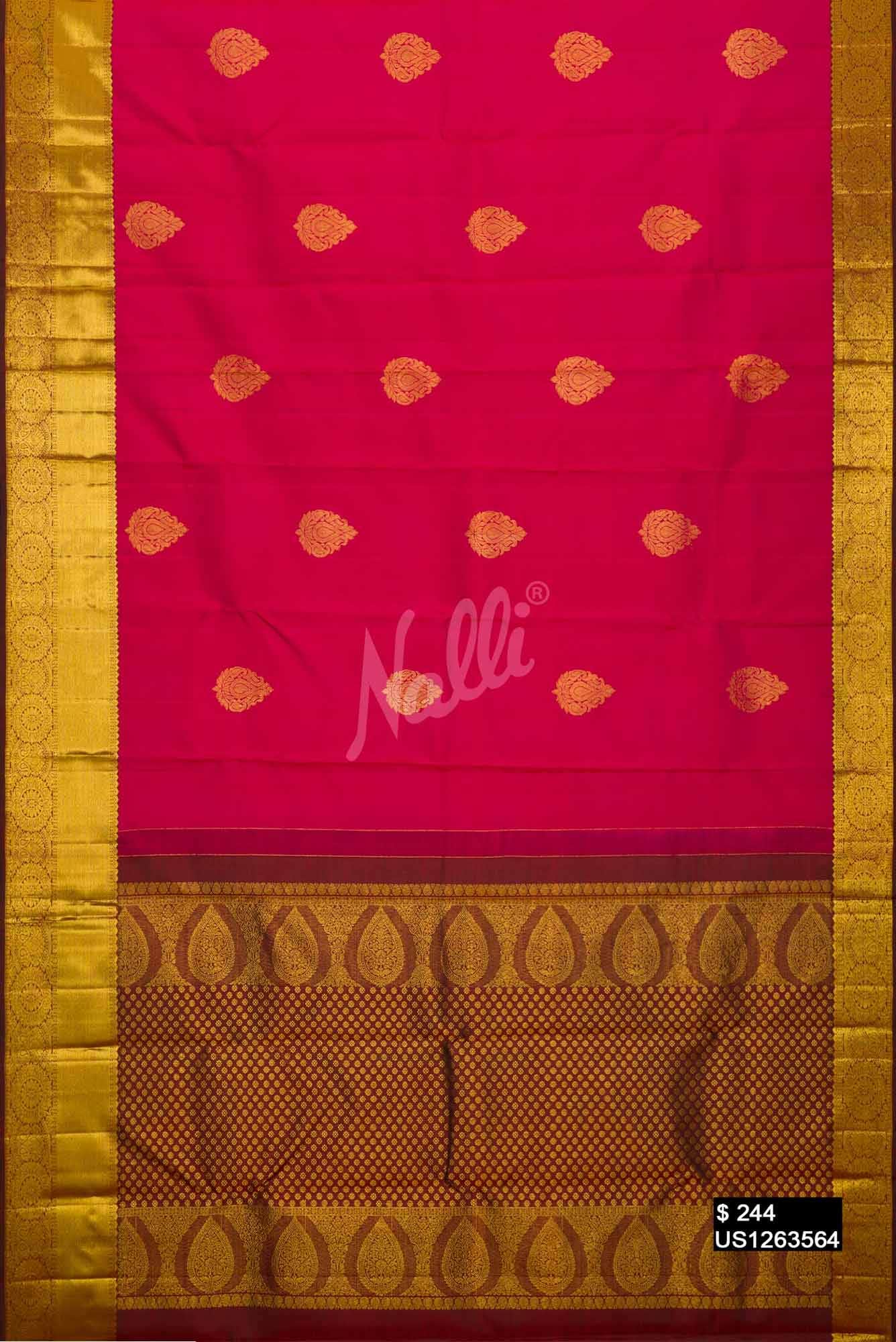 Pink Kanchipuram Silk Saree
