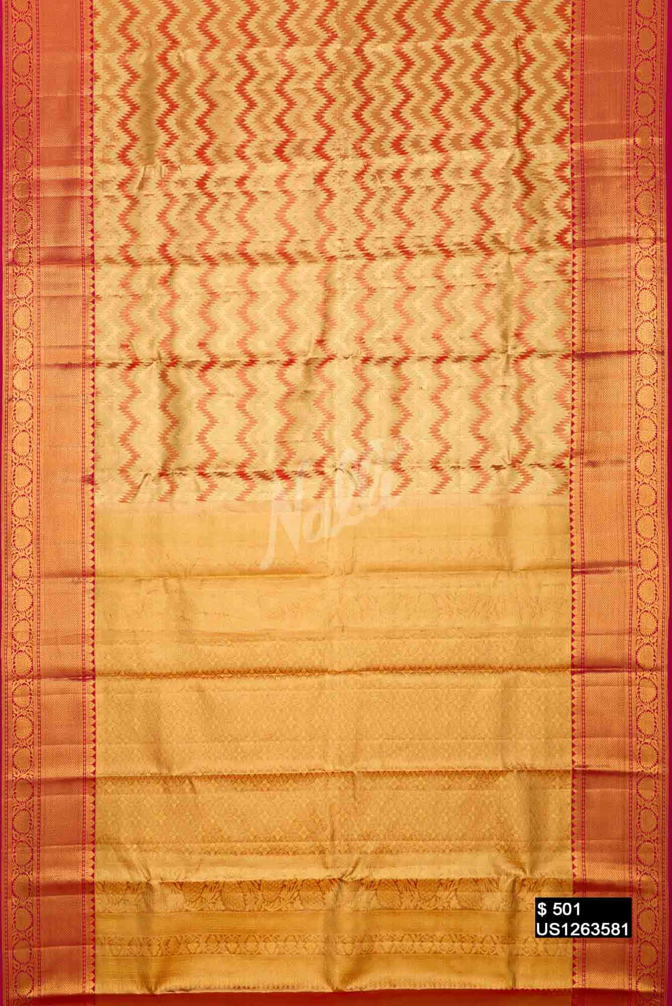 Gold Kanchipuram Tissue Silk Saree