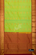 Parrot Green Kanchipuram Silk Saree