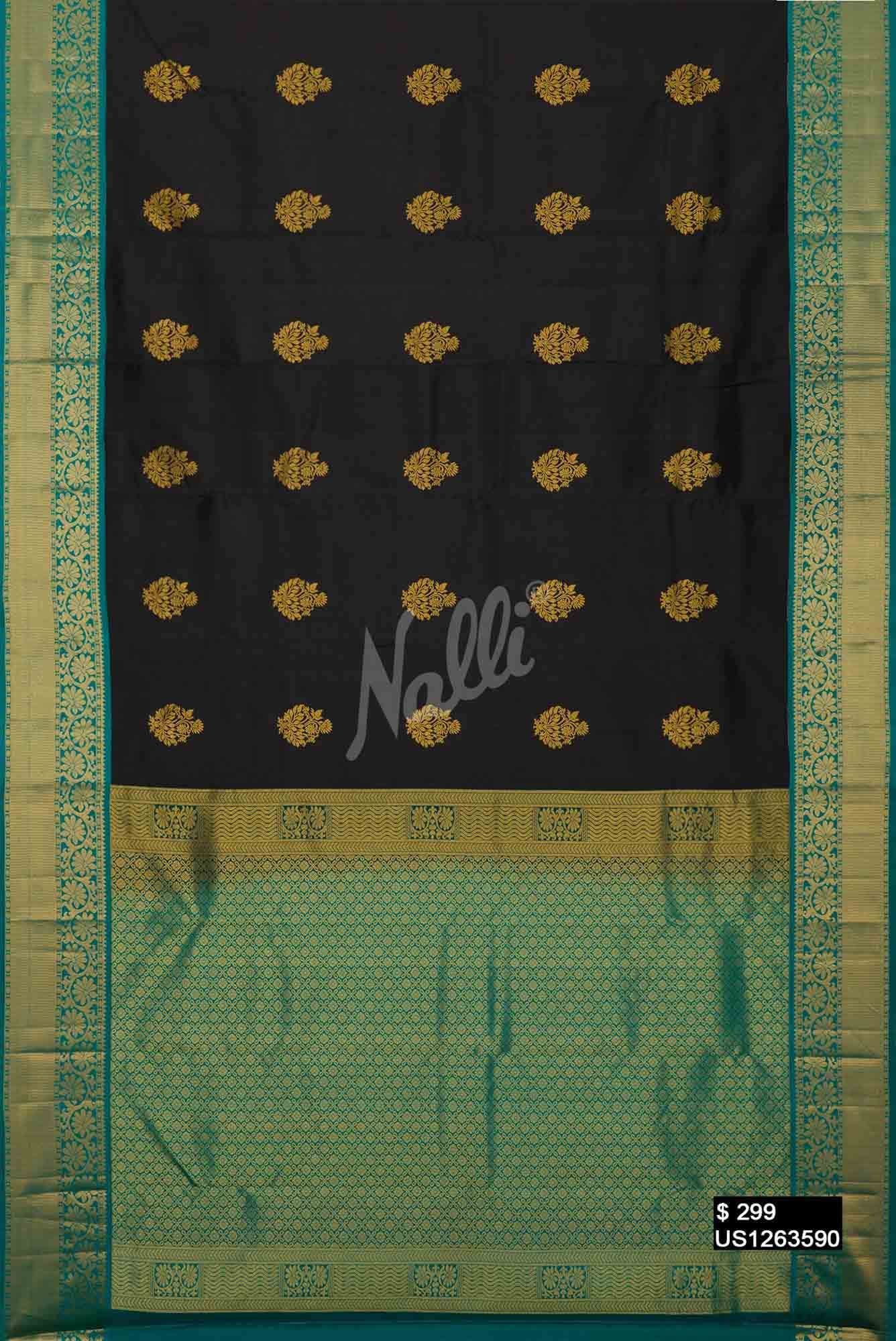 Black Kanchipuram Silk Saree