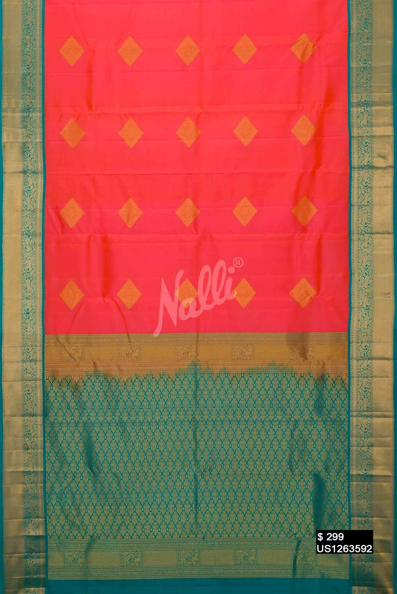 Orange Kanchipuram Silk Saree
