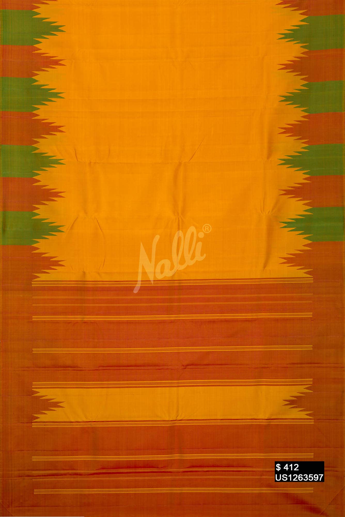 Mustard Kanchipuram Silk Saree