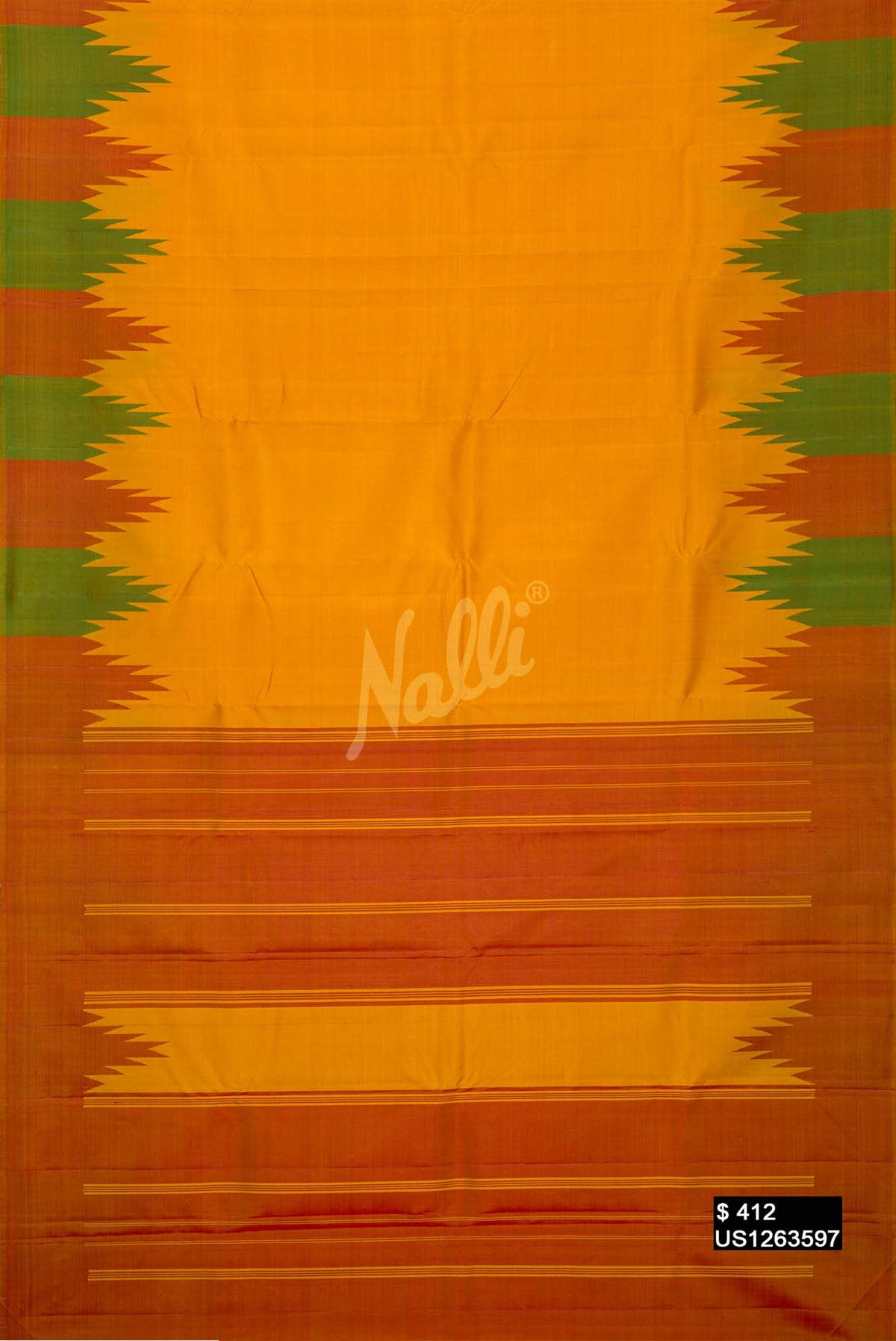 Mustard Kanchipuram Silk Saree