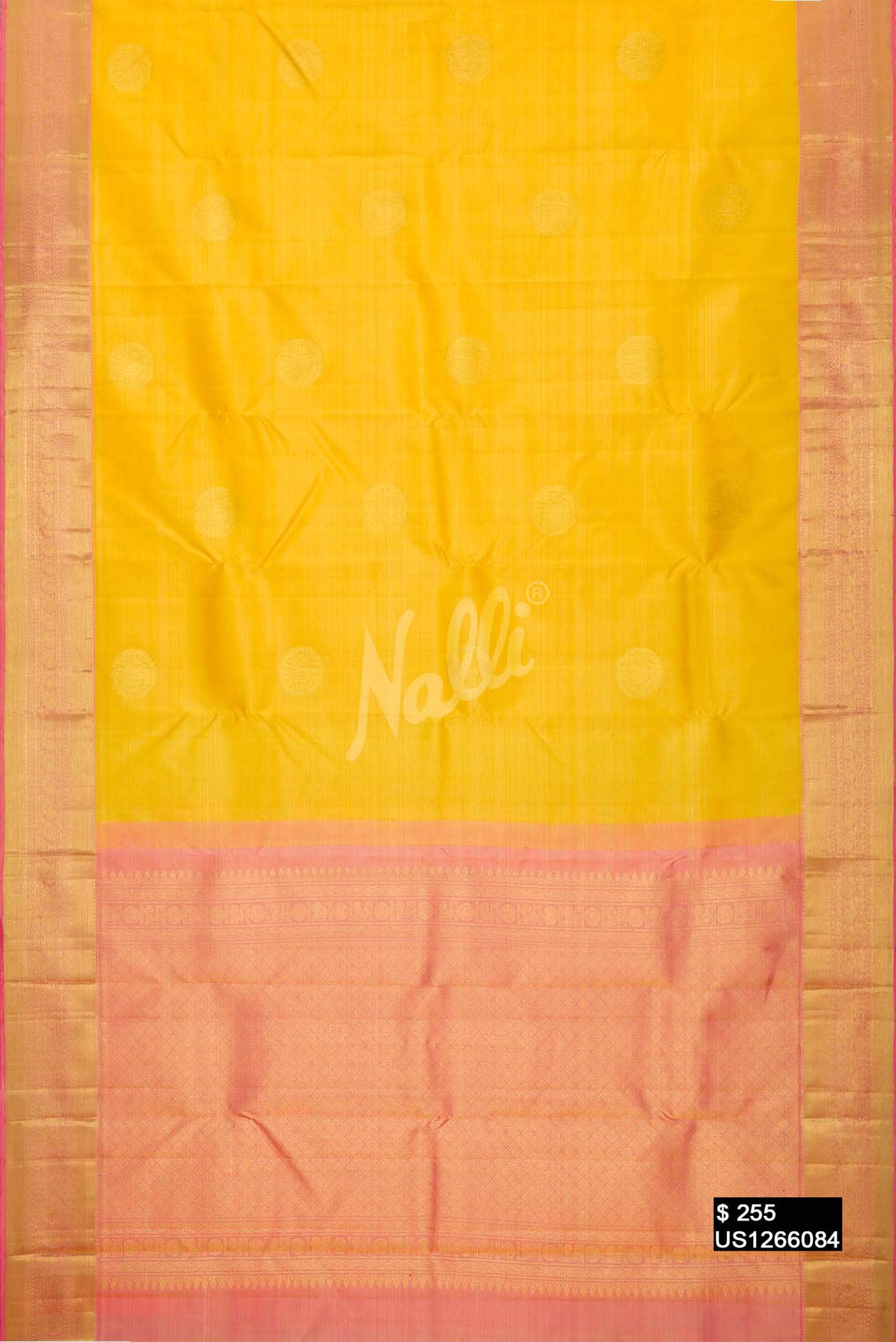 Yellow Kanchipuram Silk Saree