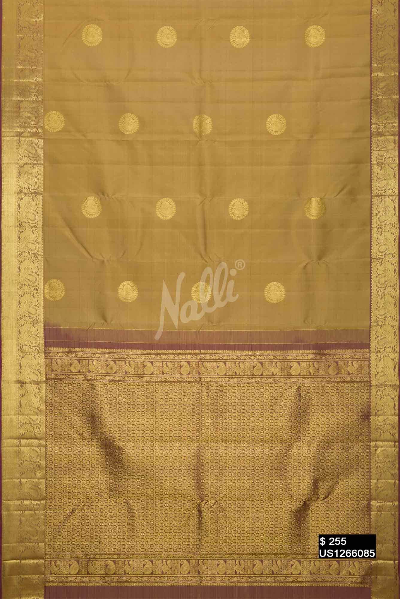 Gold Kanchipuram Silk Saree
