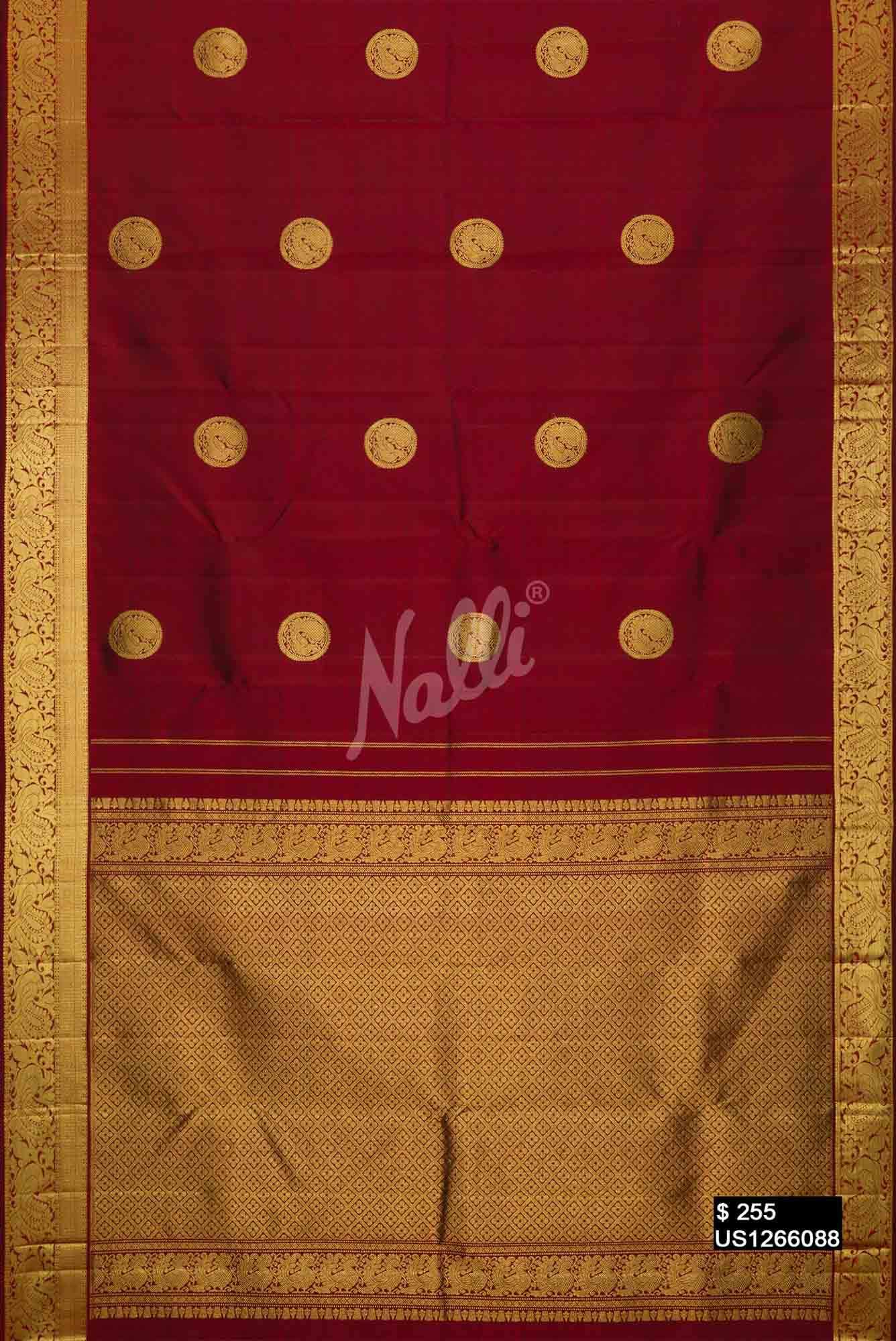 Maroon Kanchipuram Silk Saree