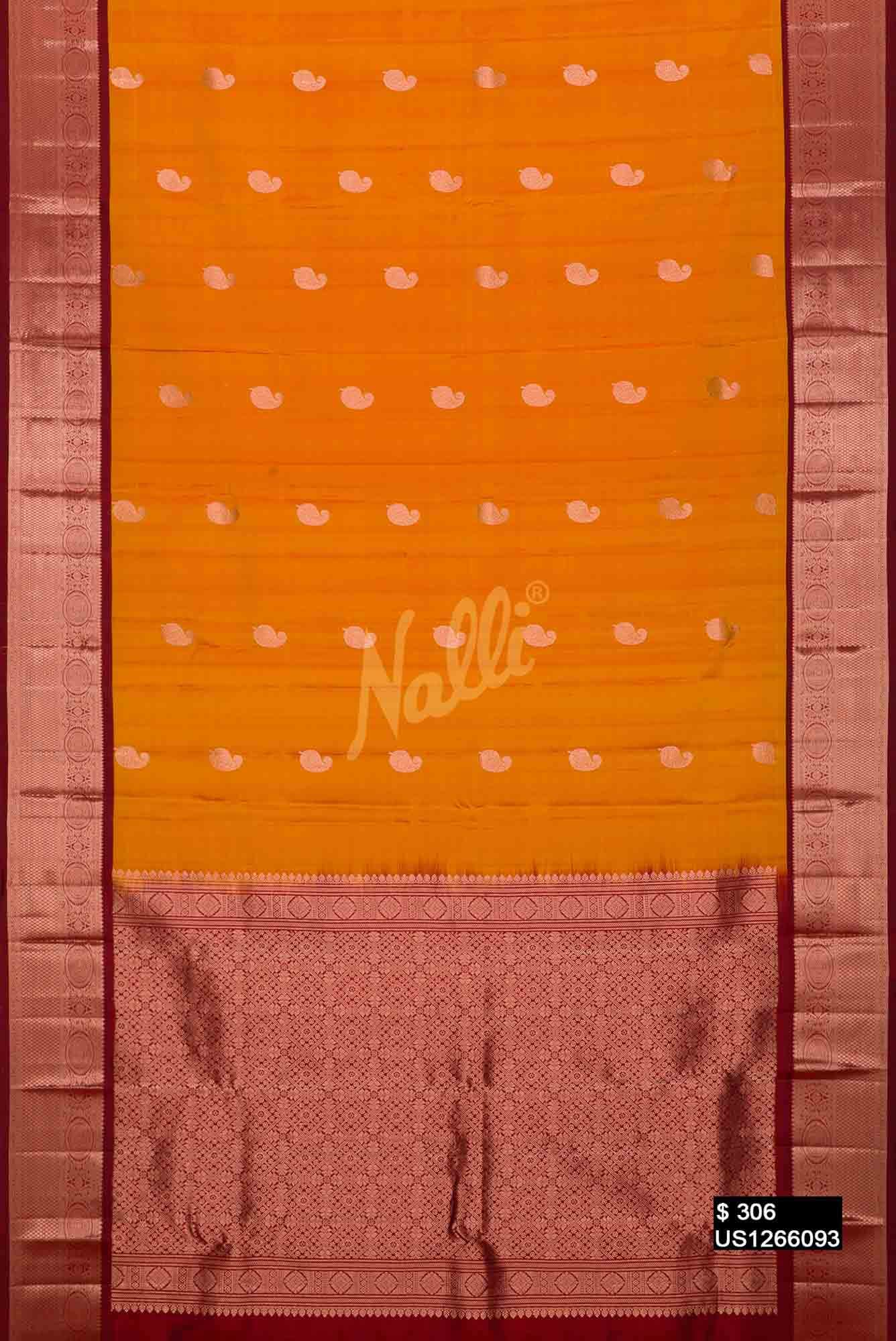 Mustard Kanchipuram Silk Saree