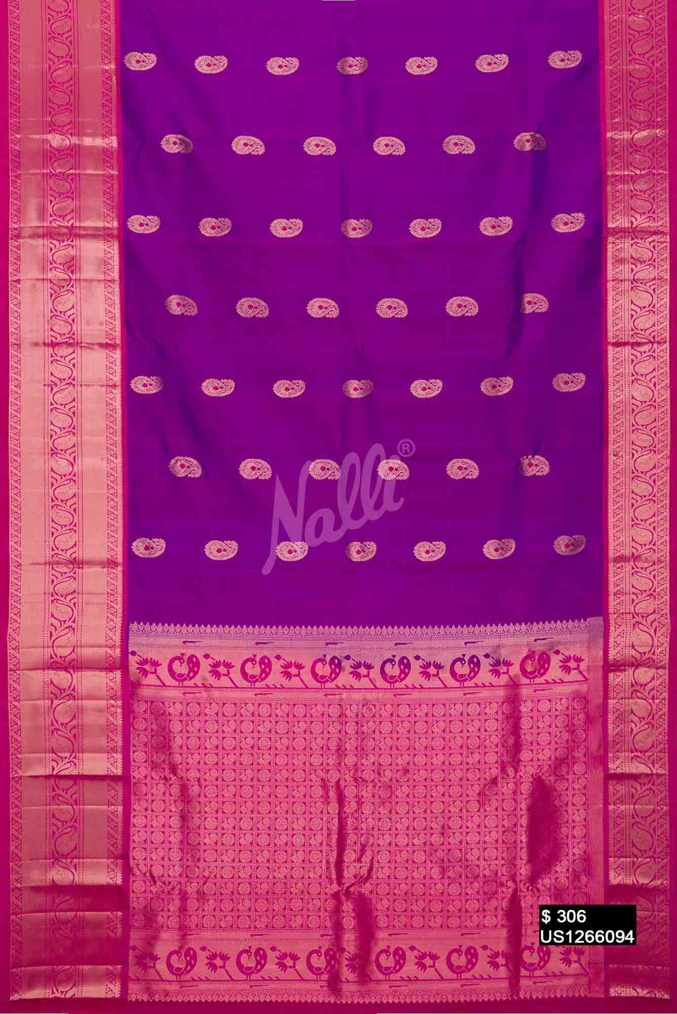 Purple Kanchipuram Silk Saree
