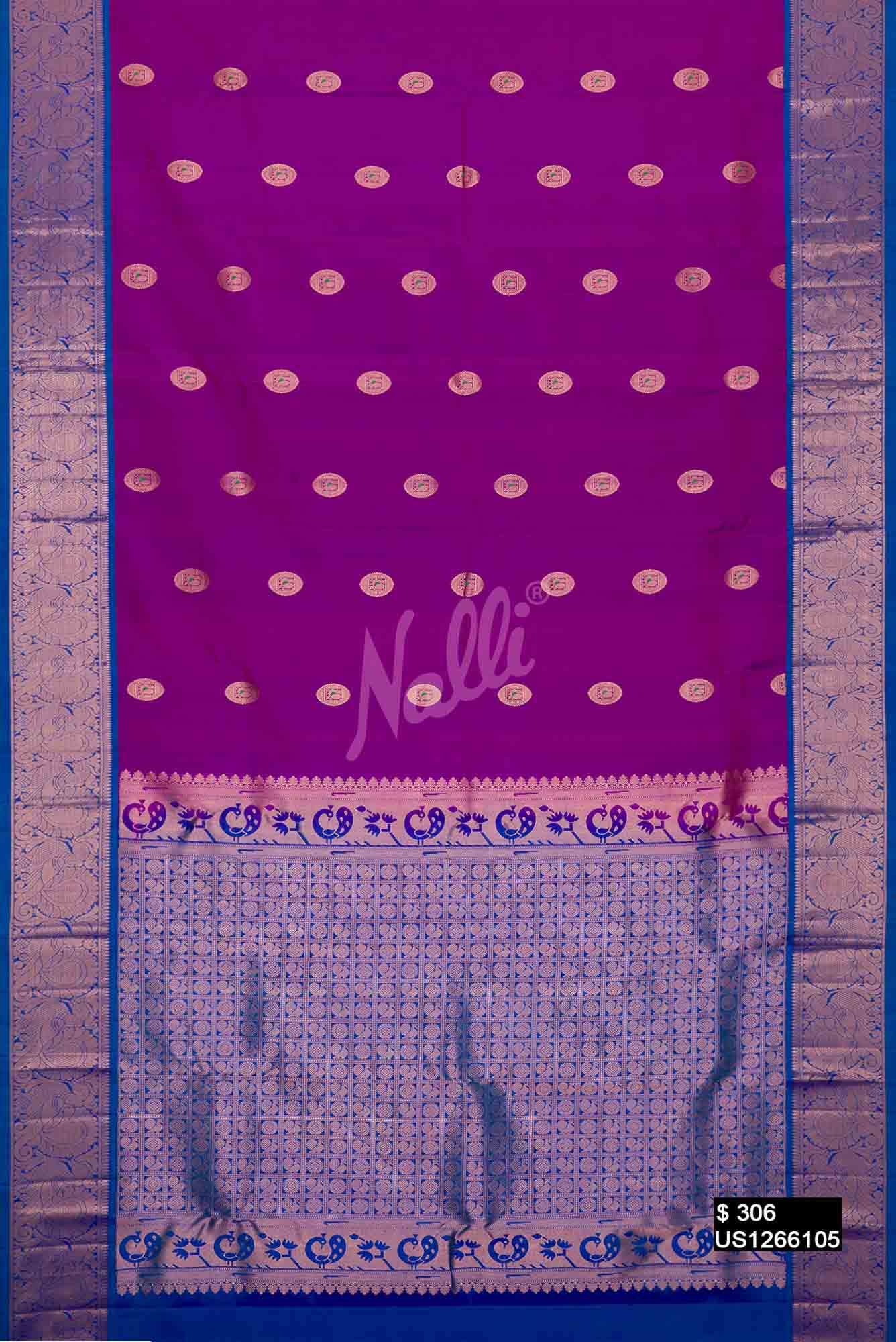 Purple Kanchipuram Silk Saree