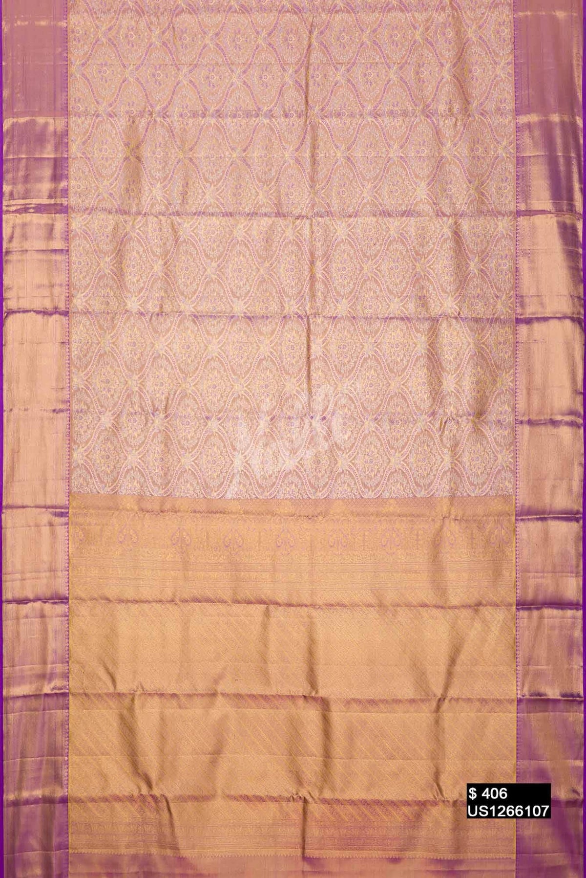 Lavender Kanchipuram Tissue Silk Saree
