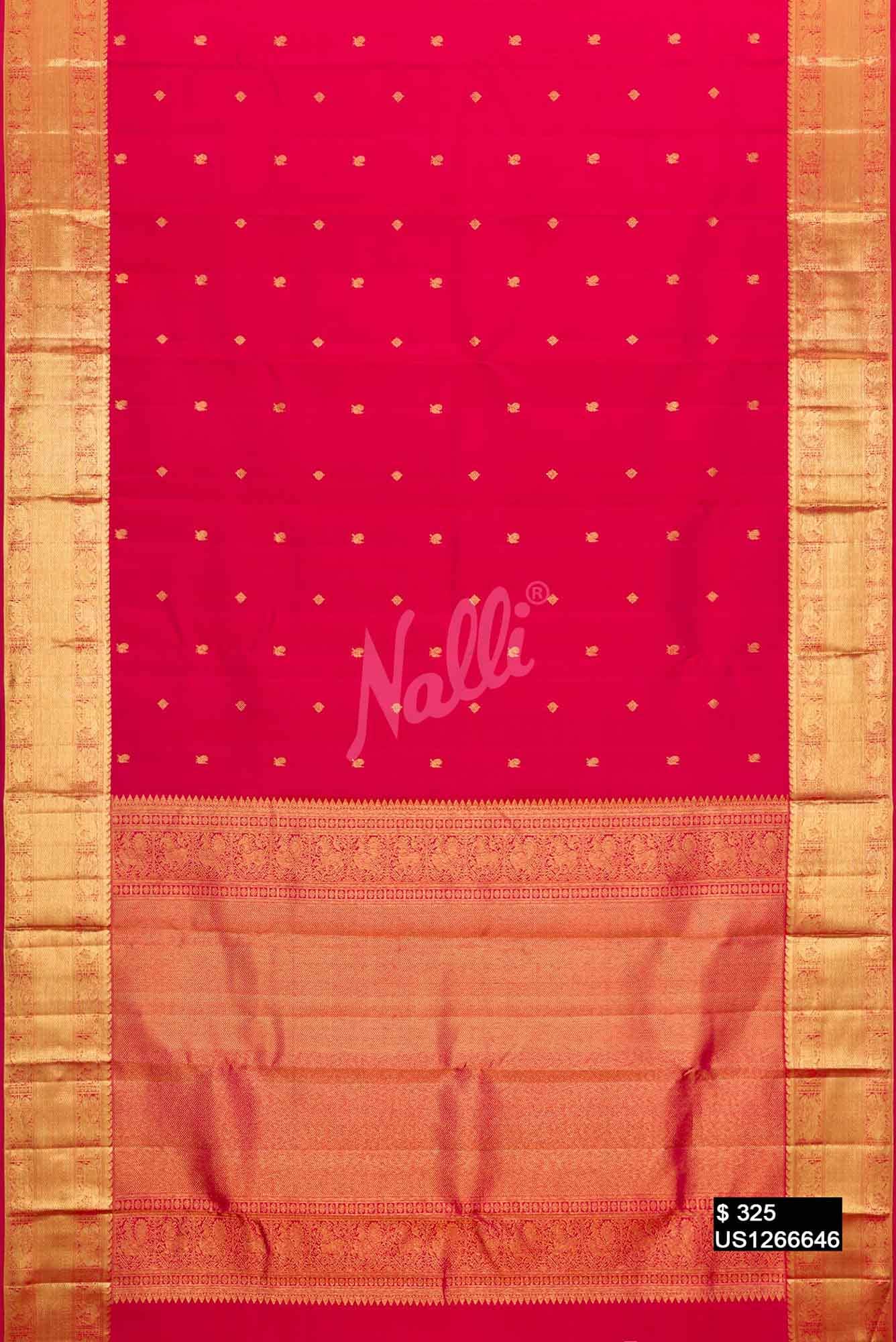 Dark Pink Kanchipuram Silk Saree