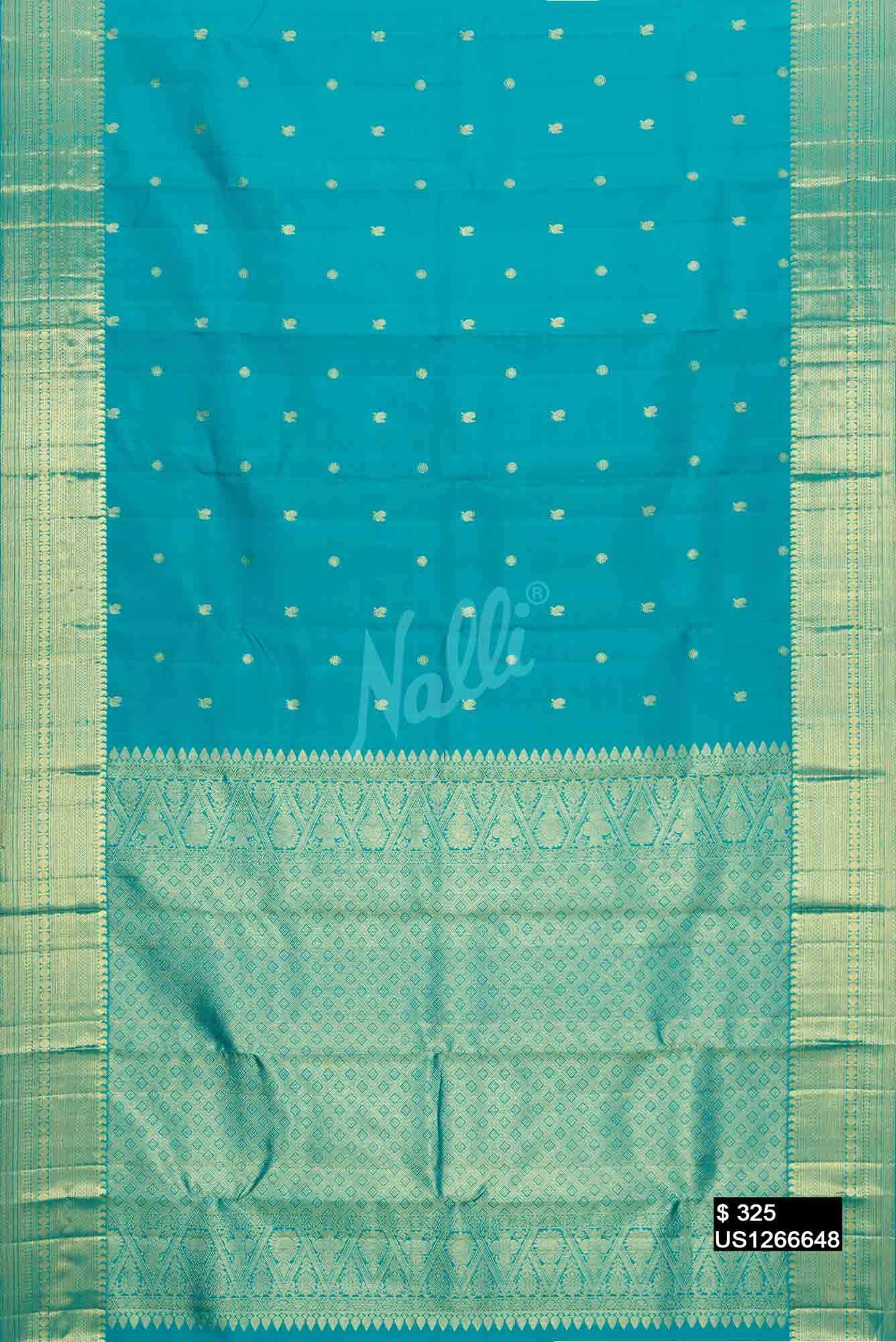 Sky Blue Kanchipuram Silk Saree