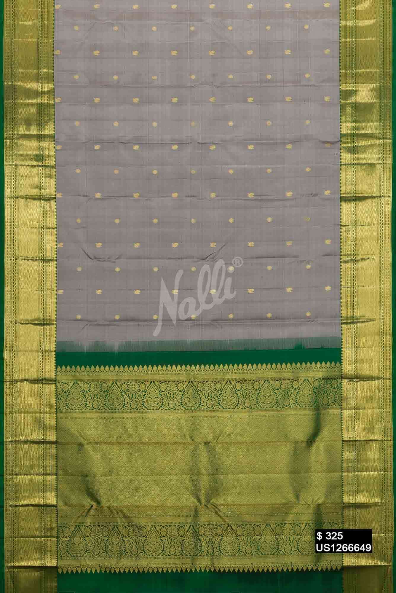 Grey Kanchipuram Silk Saree