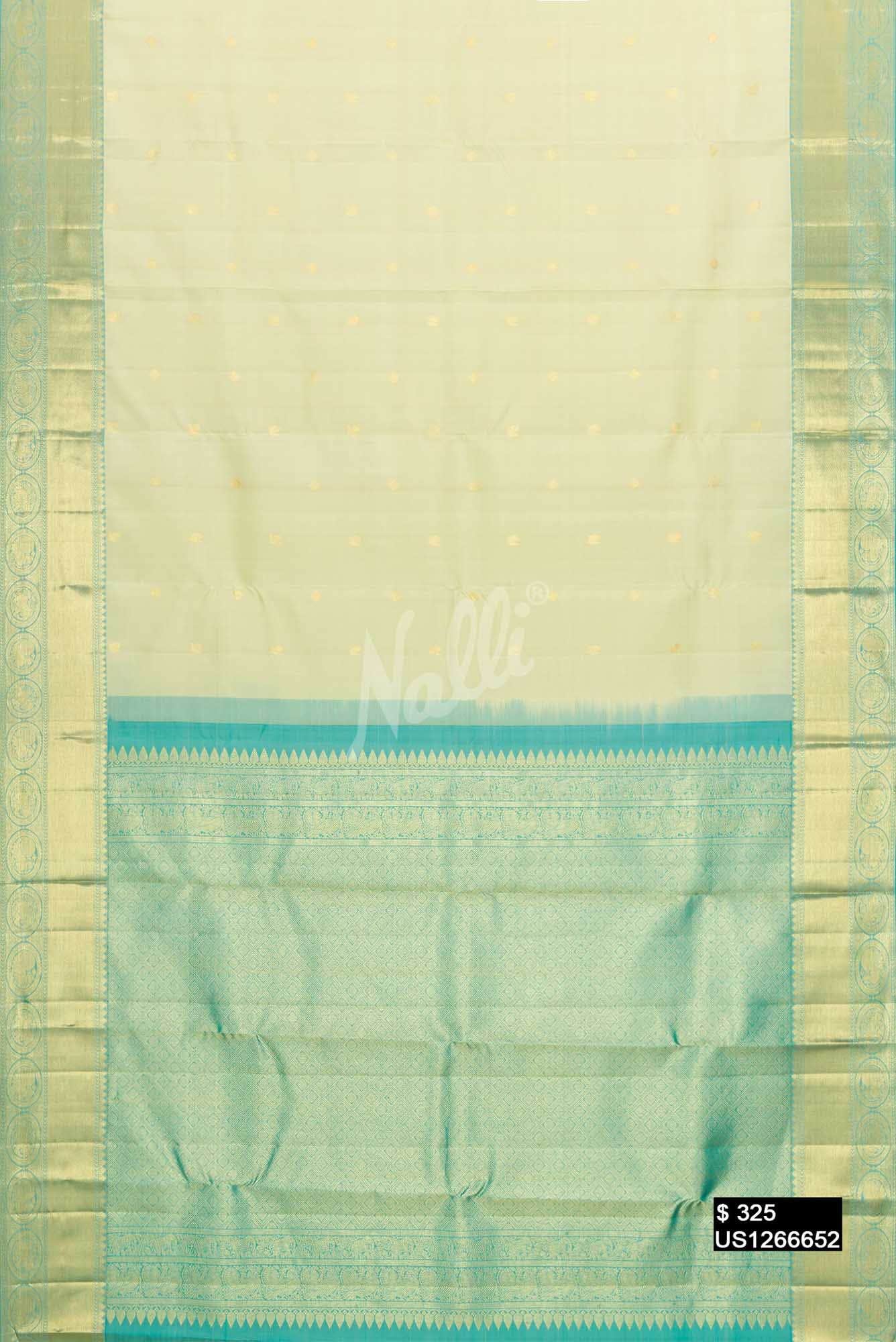 Pista Green Kanchipuram Silk Saree