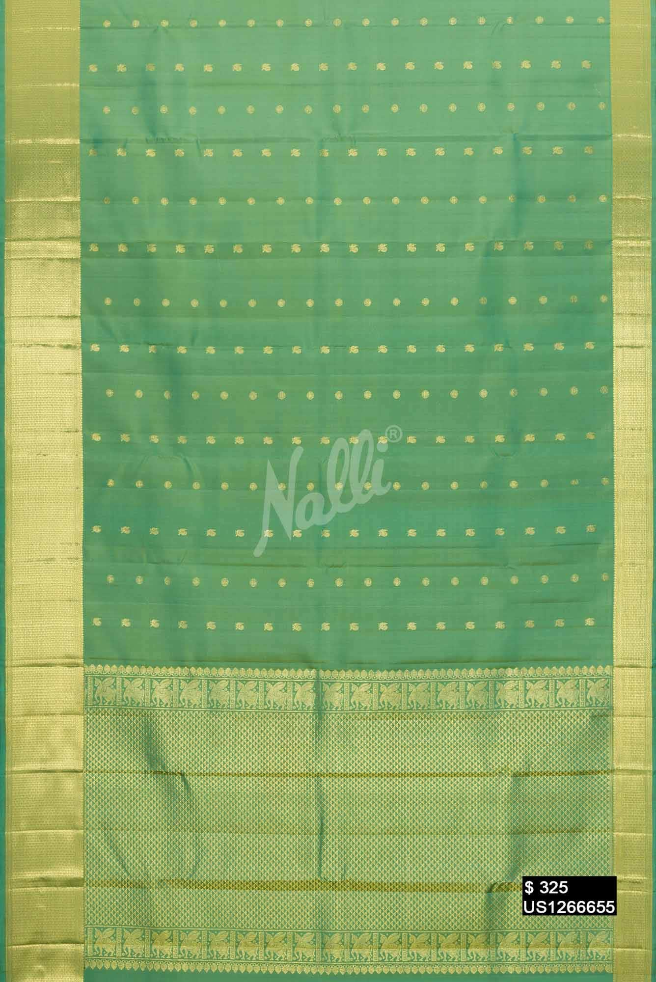 Pista Green Kanchipuram Silk Saree